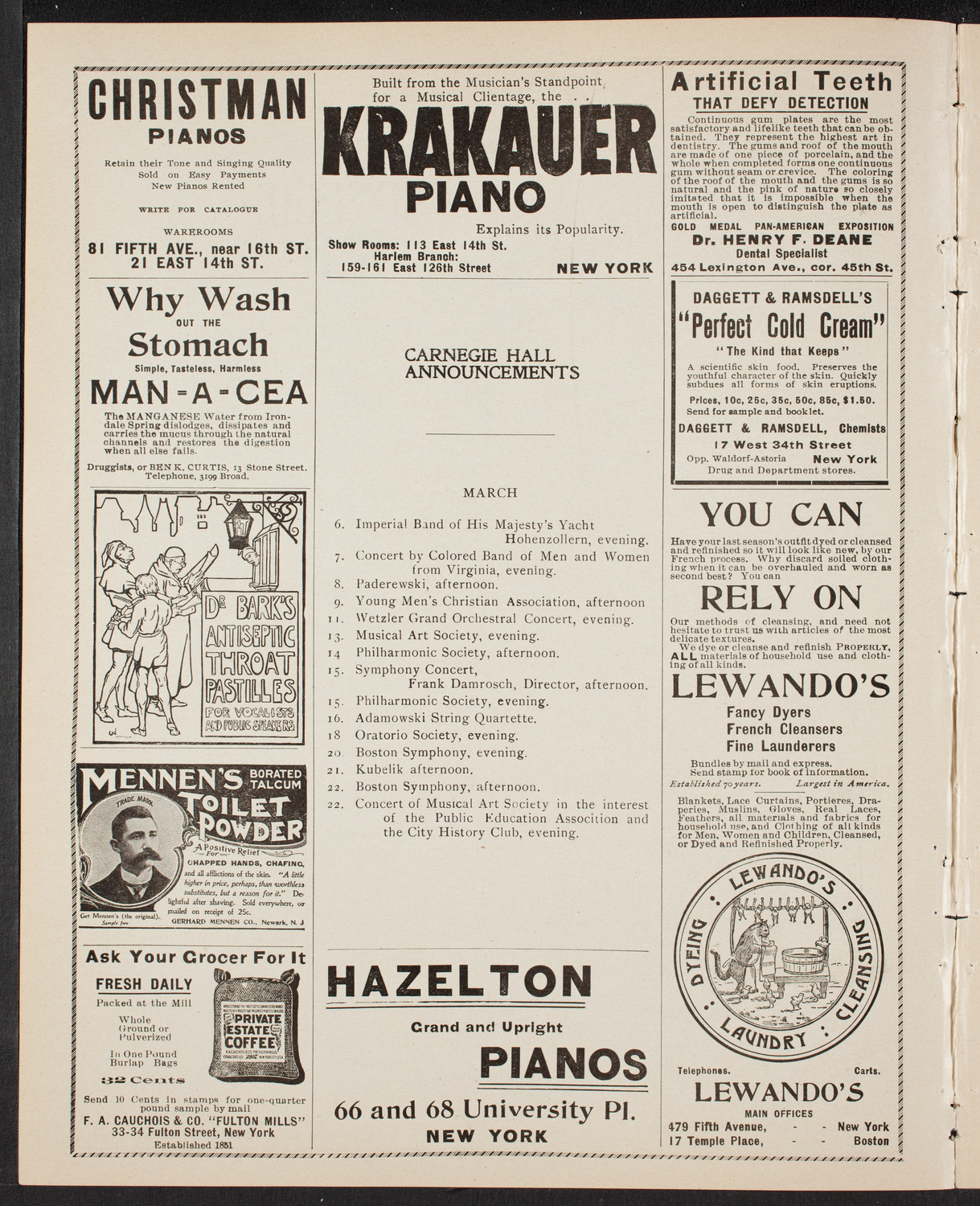 Pittsburgh Symphony Orchestra, March 4, 1902, program page 2