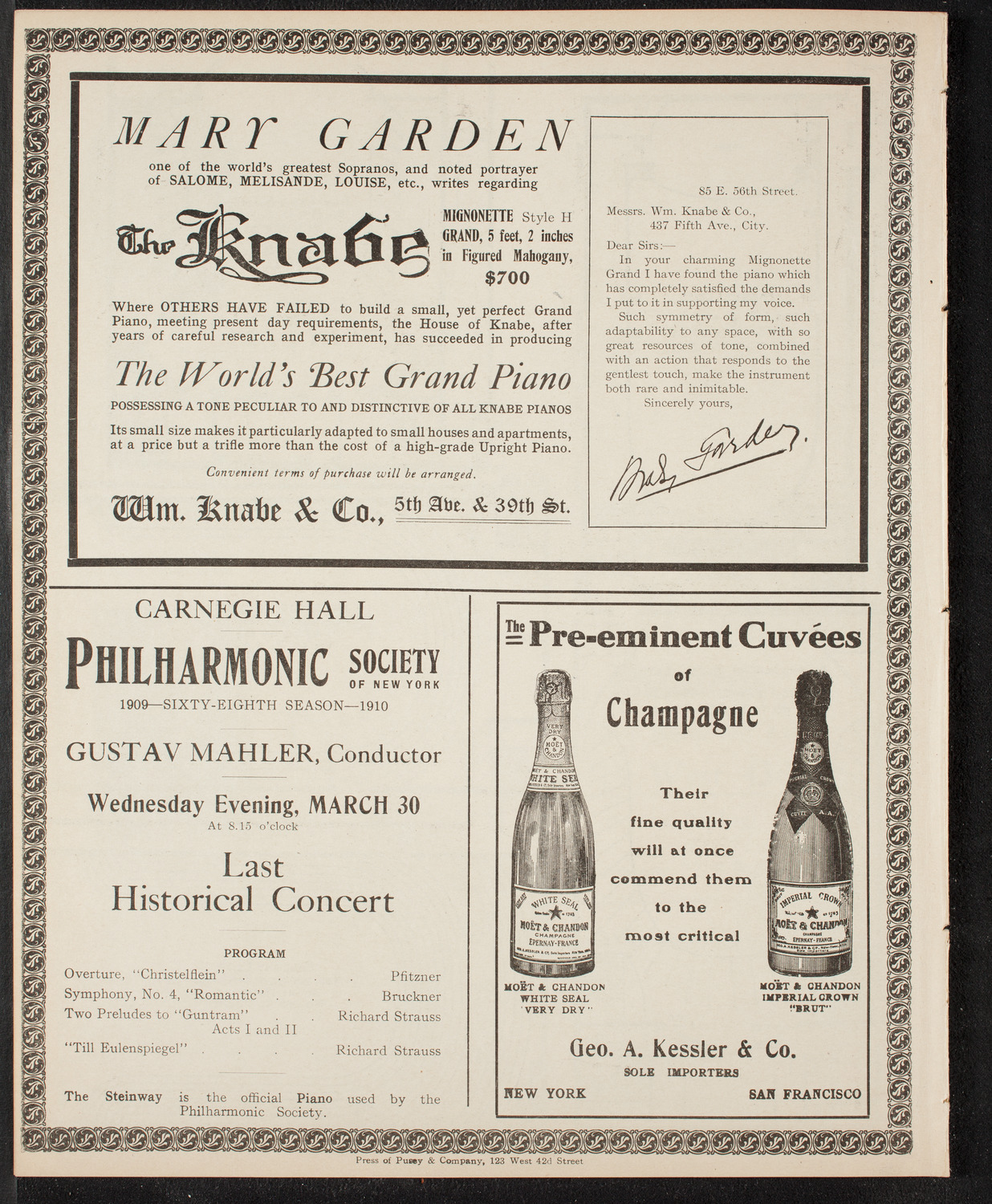 Elmendorf Lecture: Yellowstone Park/ Benefit: St. Andrew's Convalescent Hospital, March 29, 1910, program page 12