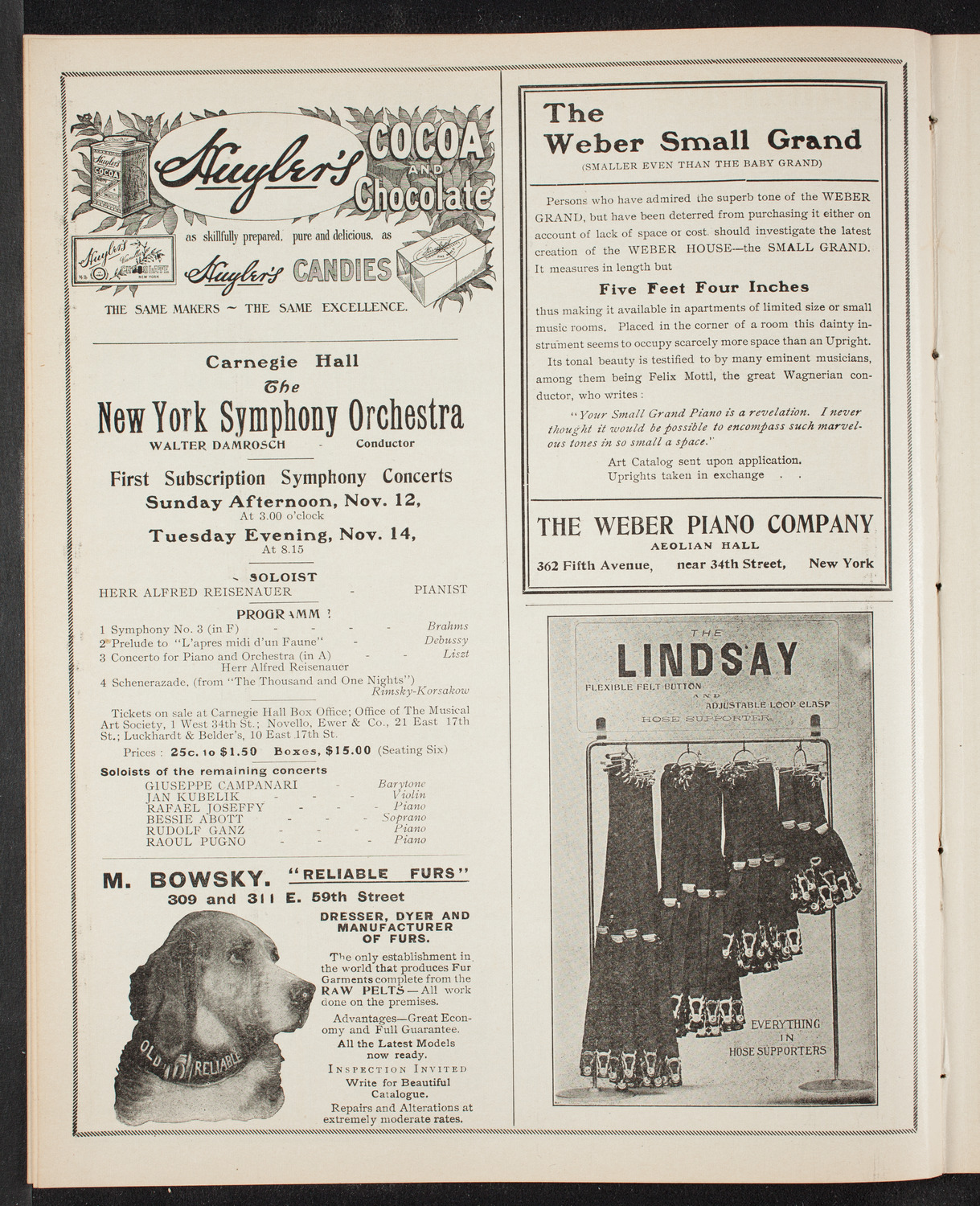 New York Philharmonic, November 11, 1905, program page 6