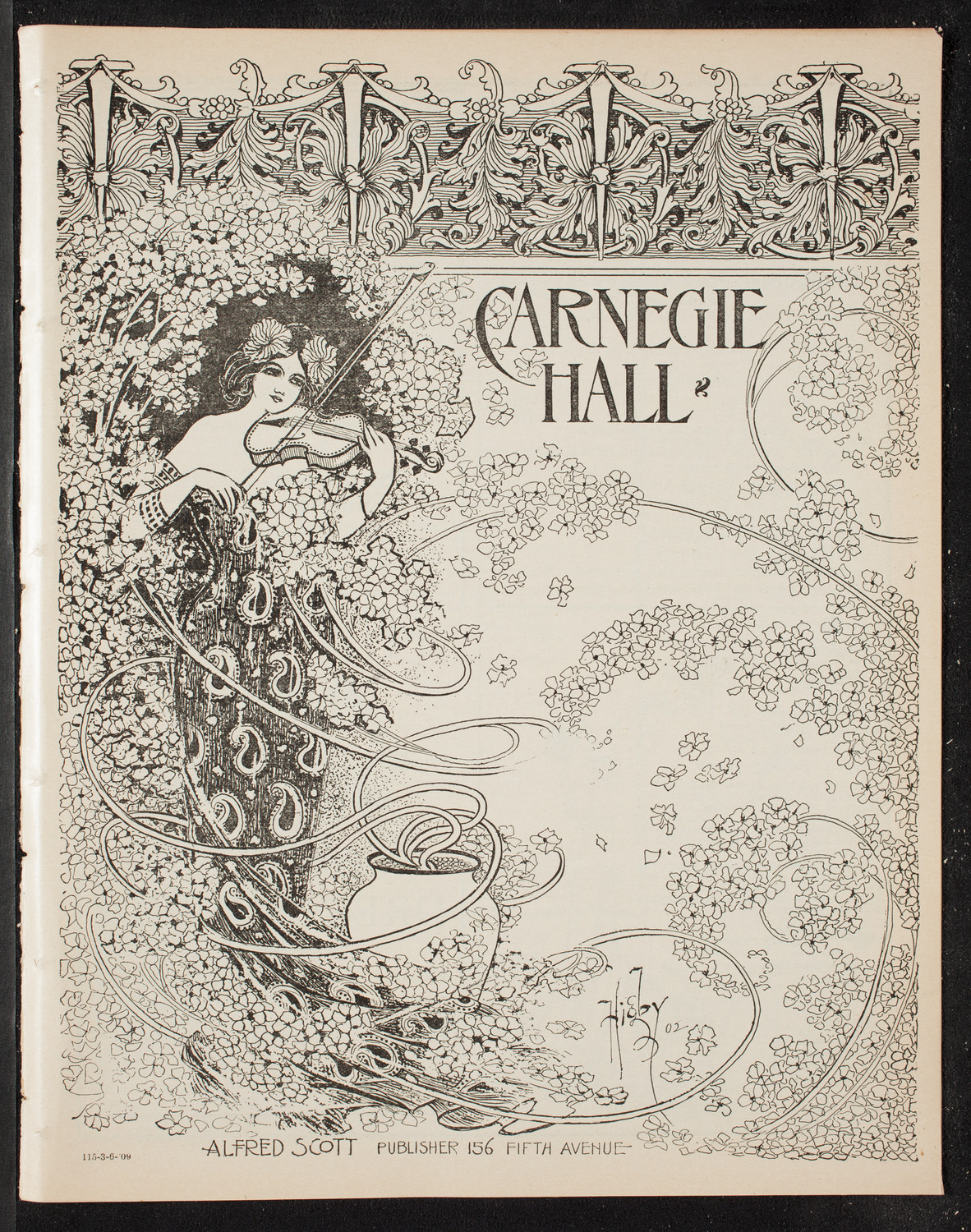 New York Philharmonic, March 6, 1909, program page 1