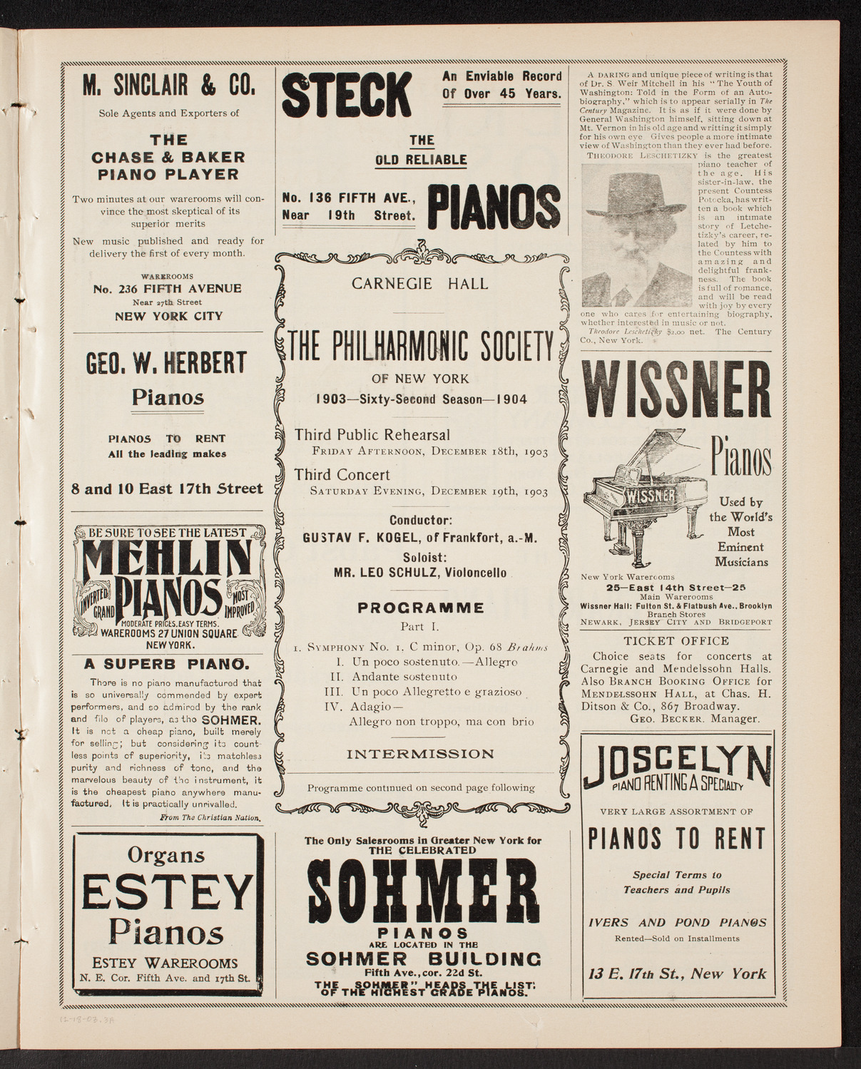 New York Philharmonic, December 18, 1903, program page 5