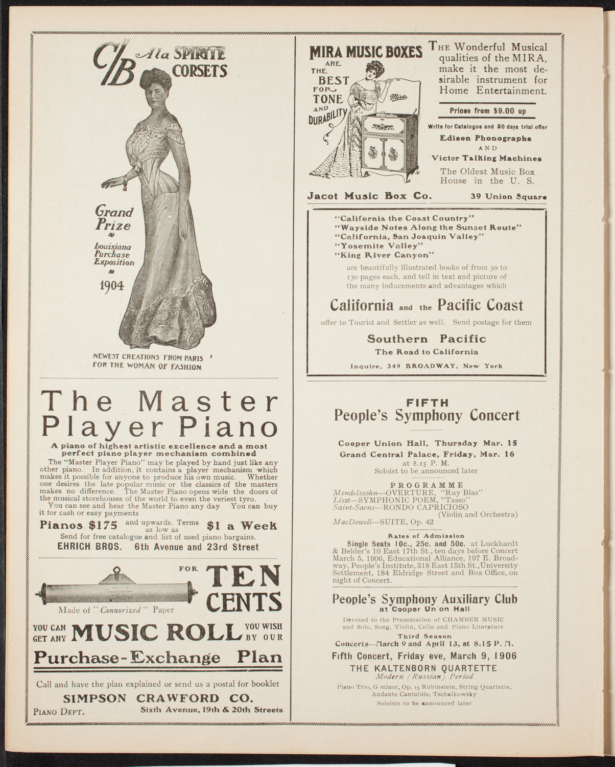 Russian Symphony Society of New York, February 25, 1906, program page 8