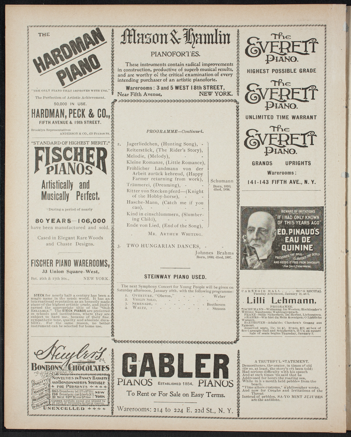 Symphony Concert for Young People, January 7, 1899, program page 6