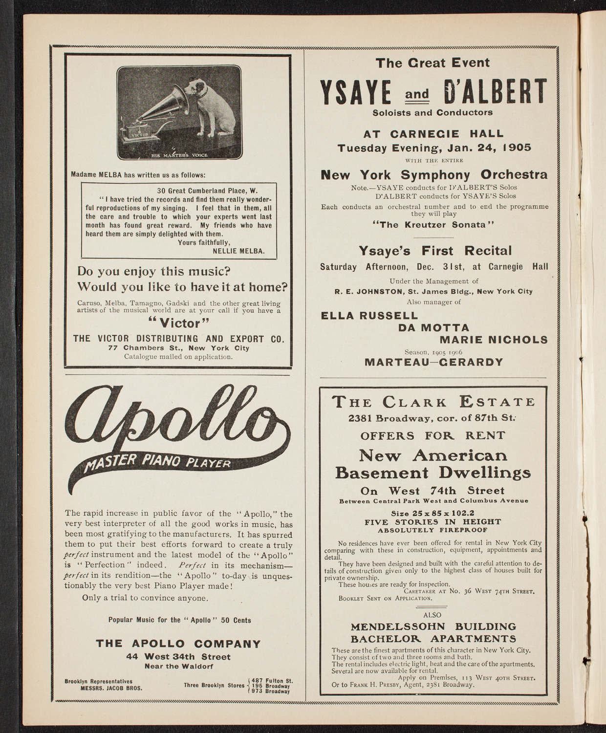 Marie Herites, Violin, November 20, 1904, program page 2