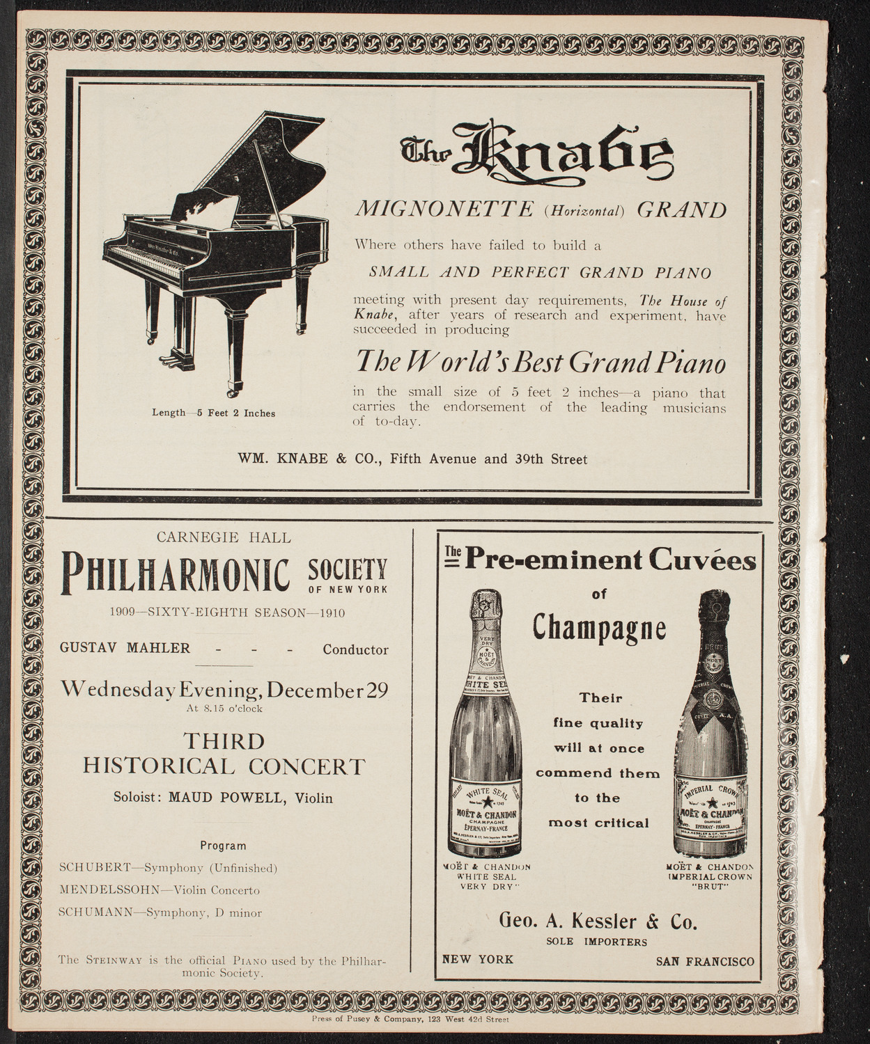 New York Philharmonic, December 16, 1909, program page 12