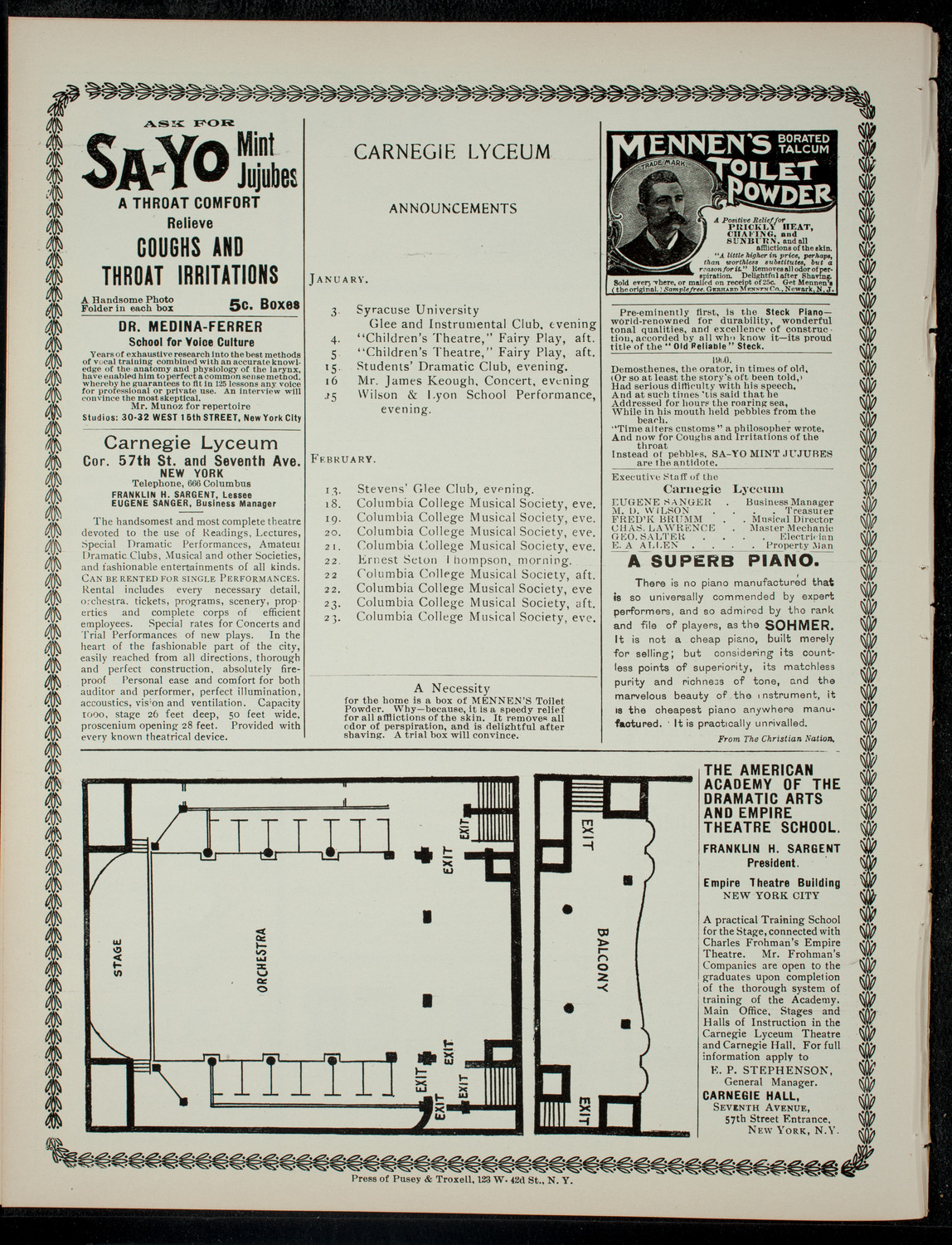 The Children's Theatre, January 3, 1901, program page 4