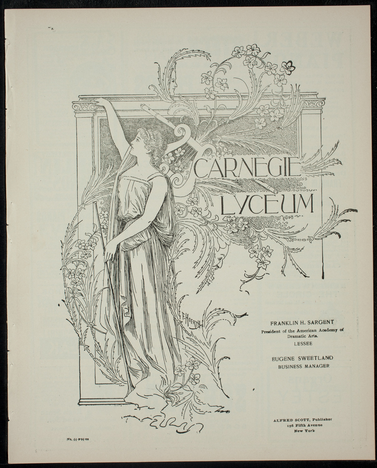 Academy Stock Company of the American Academy of Dramatic Arts and Empire Theatre Dramatic School, February 24, 1902, program page 1