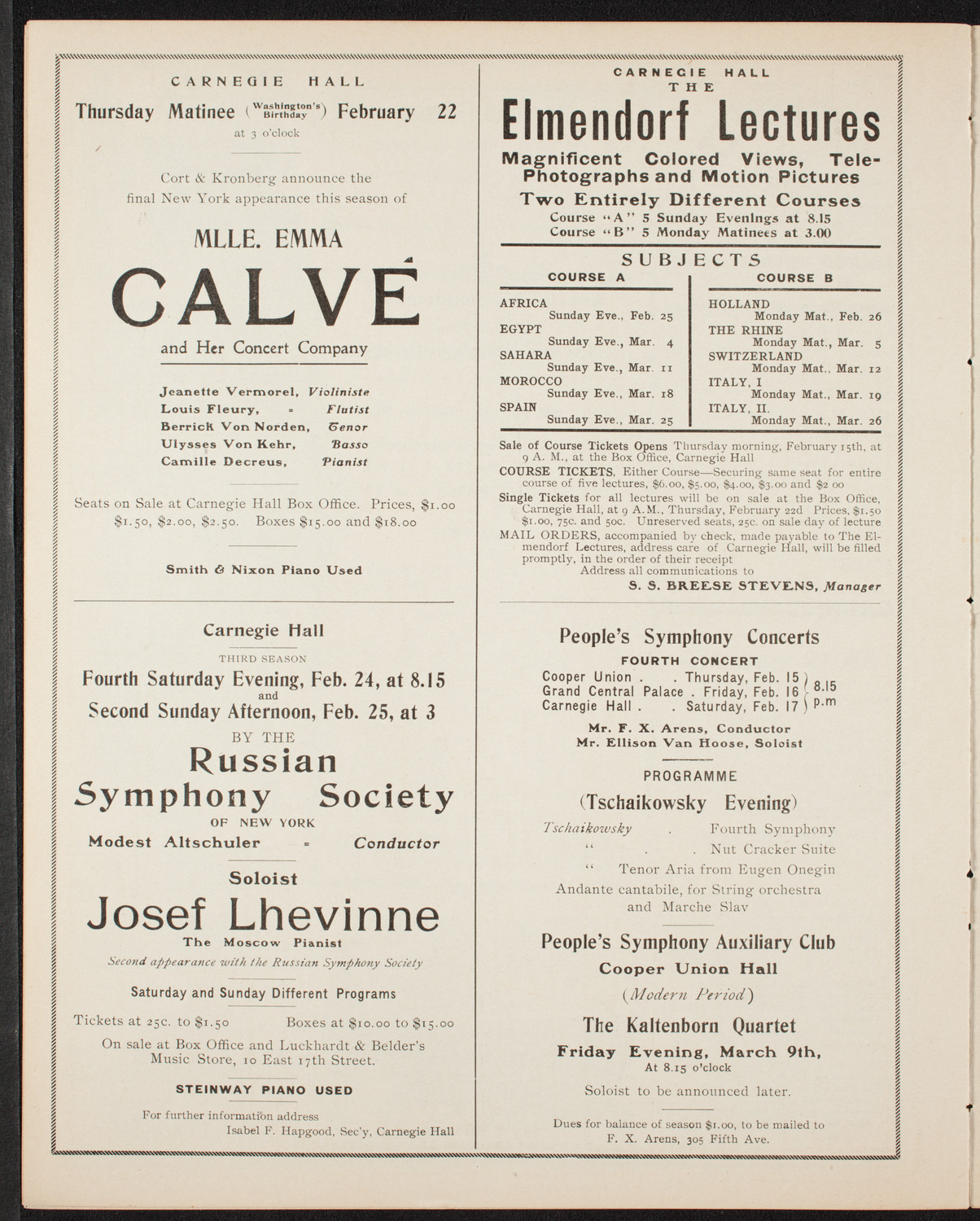 Boston Symphony Orchestra, February 17, 1906, program page 10