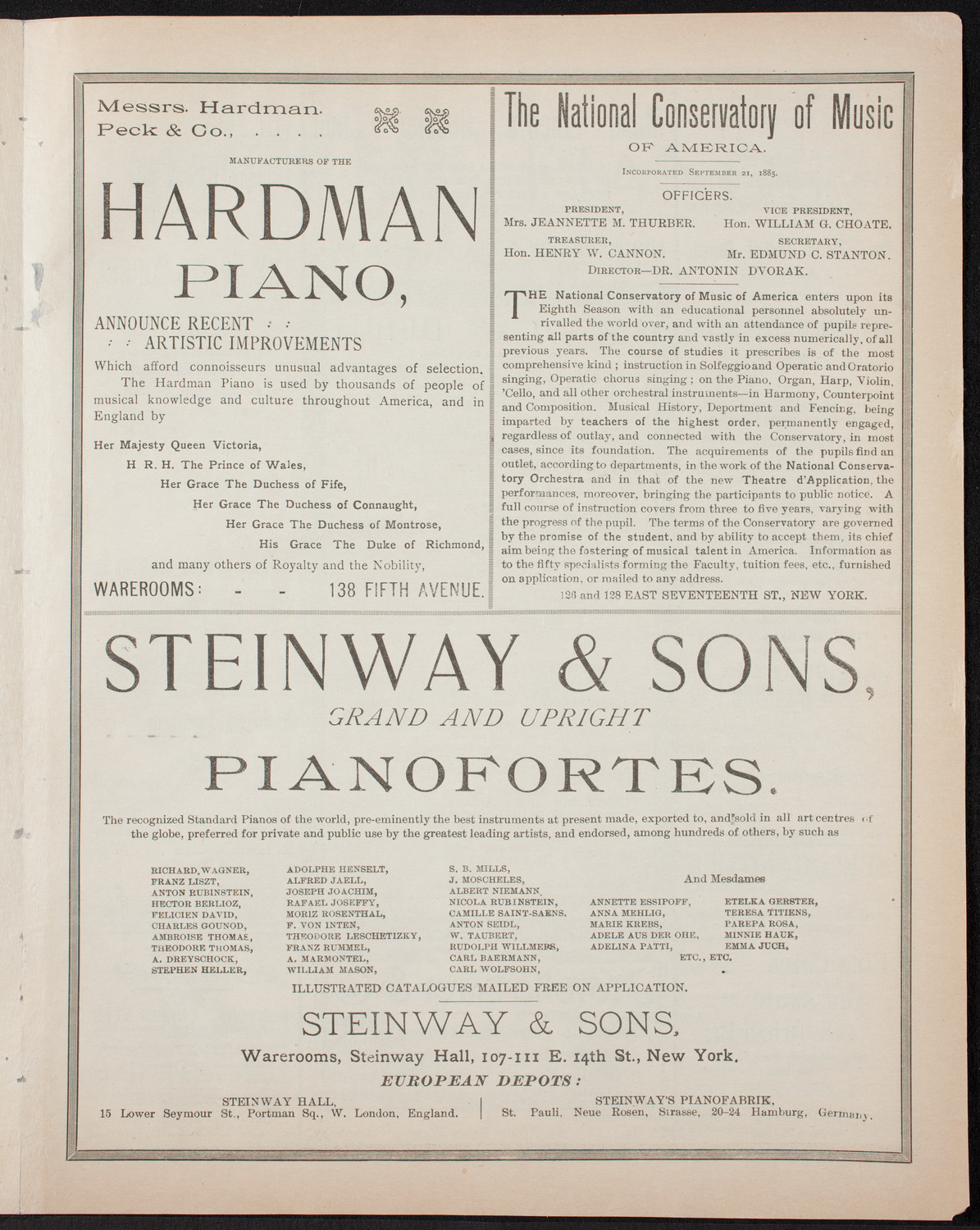 Benefit: World's Fair Colored Opera Company, February 13, 1893, program page 5