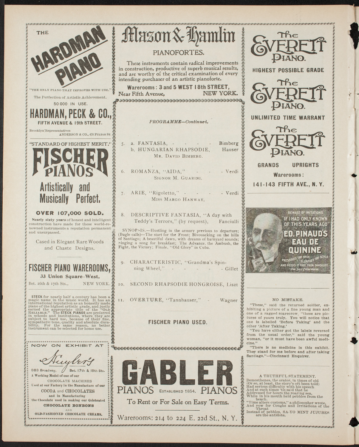Benefit: St. Mary's Home, February 28, 1899, program page 6