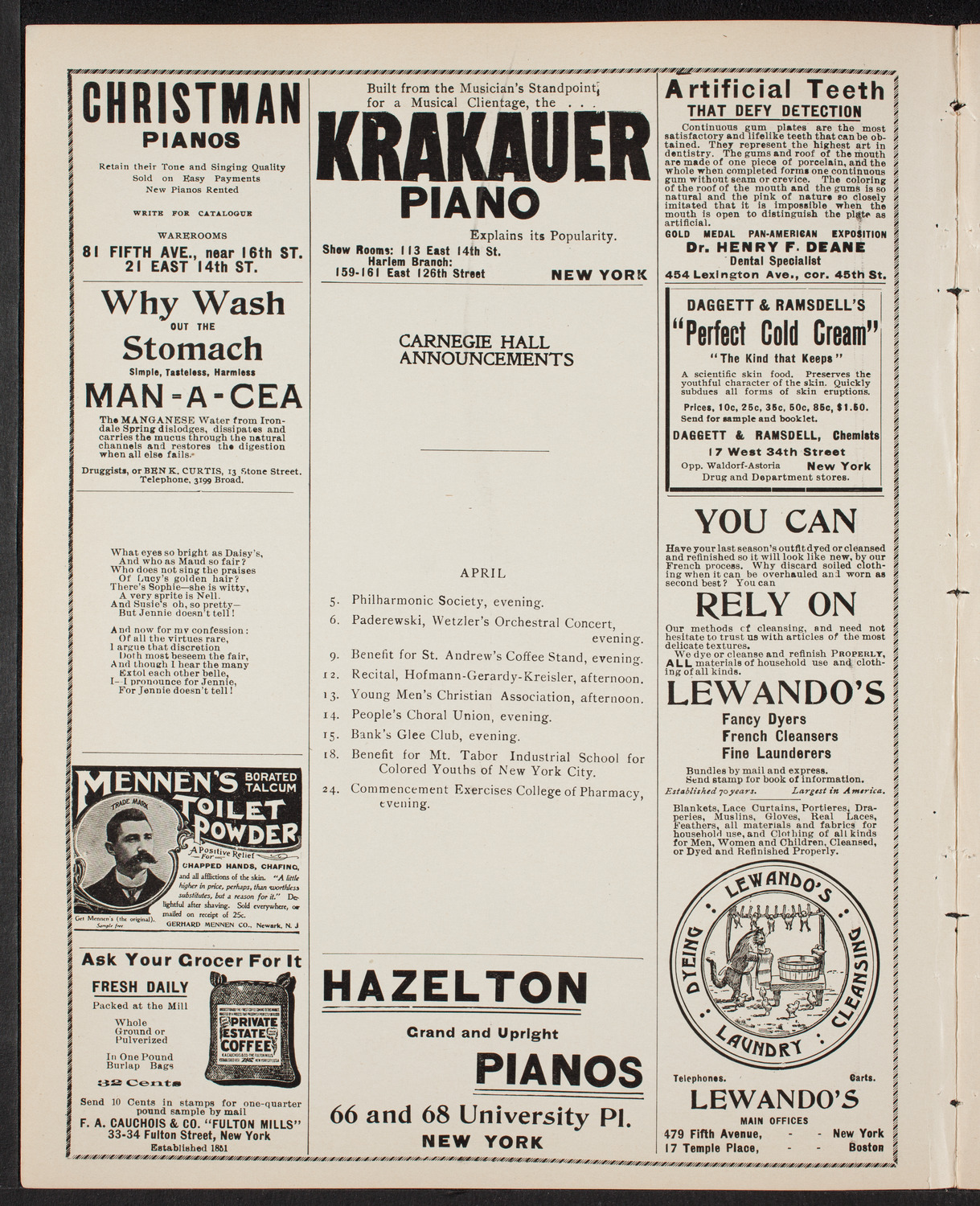 New York Philharmonic, April 4, 1902, program page 2