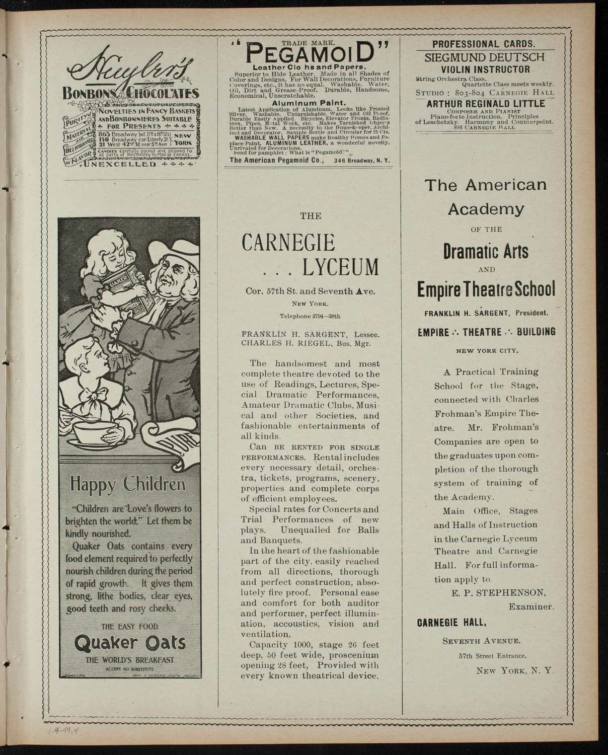 Powers-Arnold Wednesday Morning Musicale, January 4, 1899, program page 7