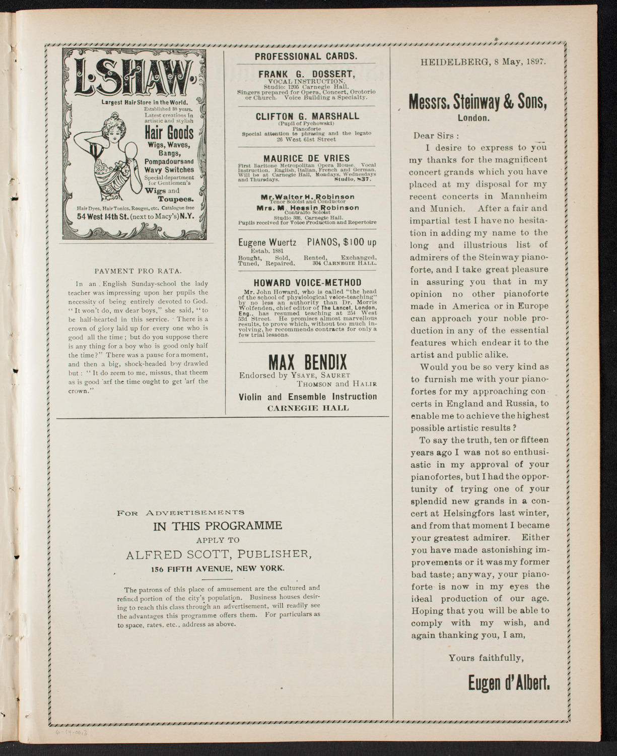 Graduation: New York Law School, June 14, 1900, program page 5