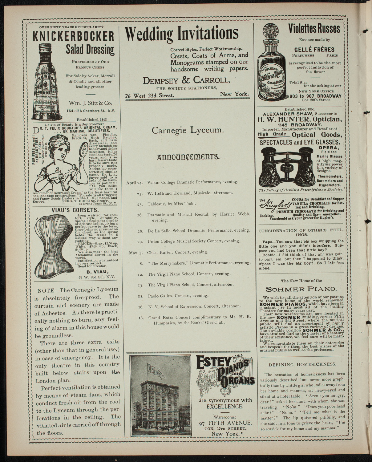 Jeanette Robinson Murphy, April 22, 1899, program page 2