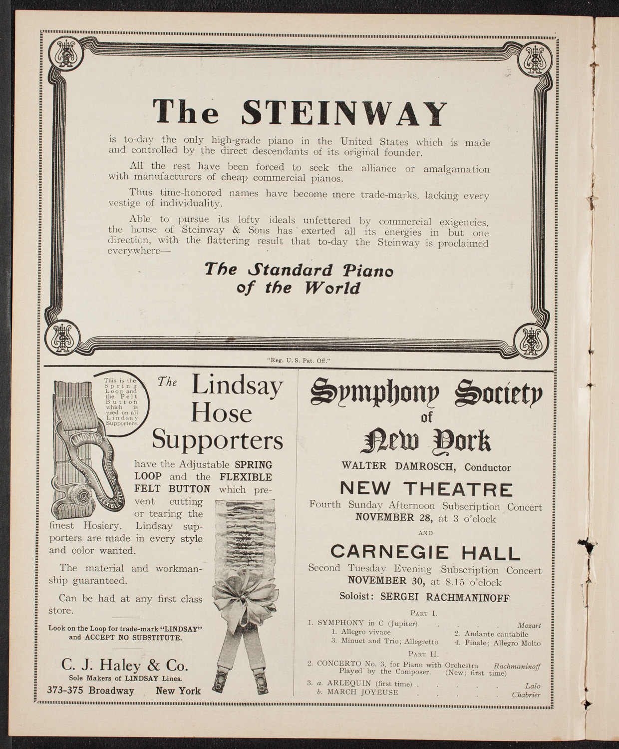 People's Symphony Concert, November 26, 1909, program page 4