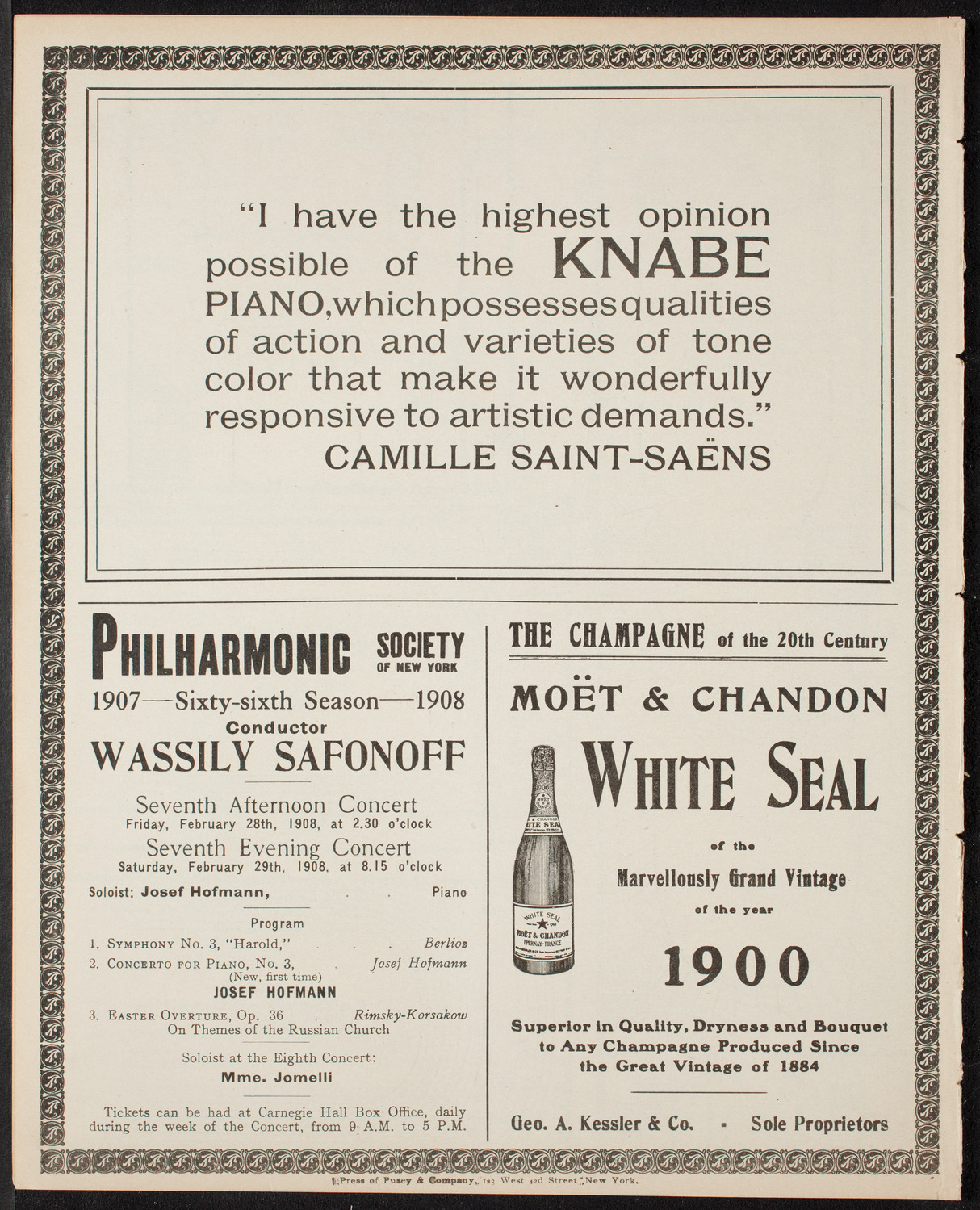 New York Banks' Glee Club, February 27, 1908, program page 12