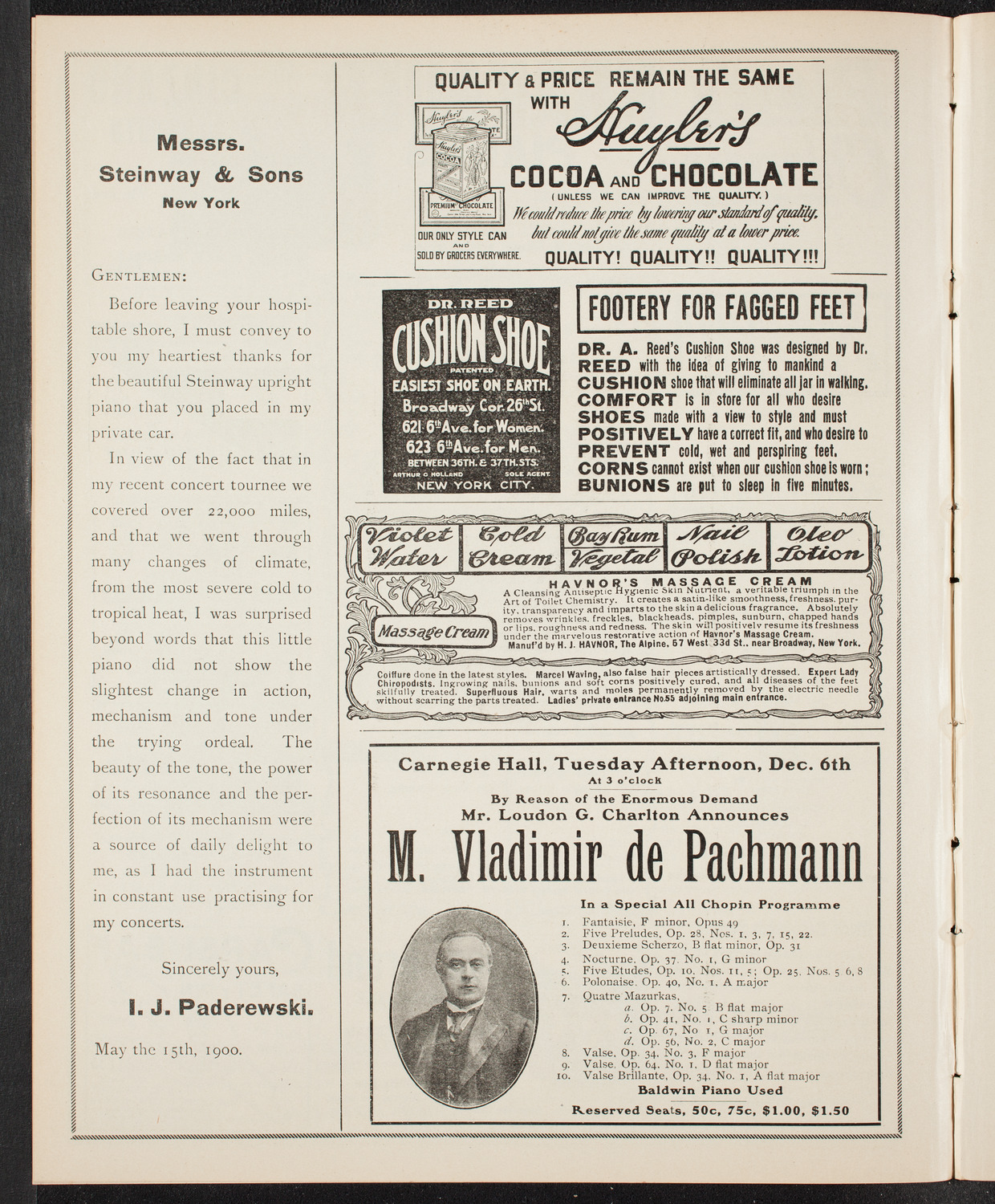 New York Philharmonic, December 2, 1904, program page 4