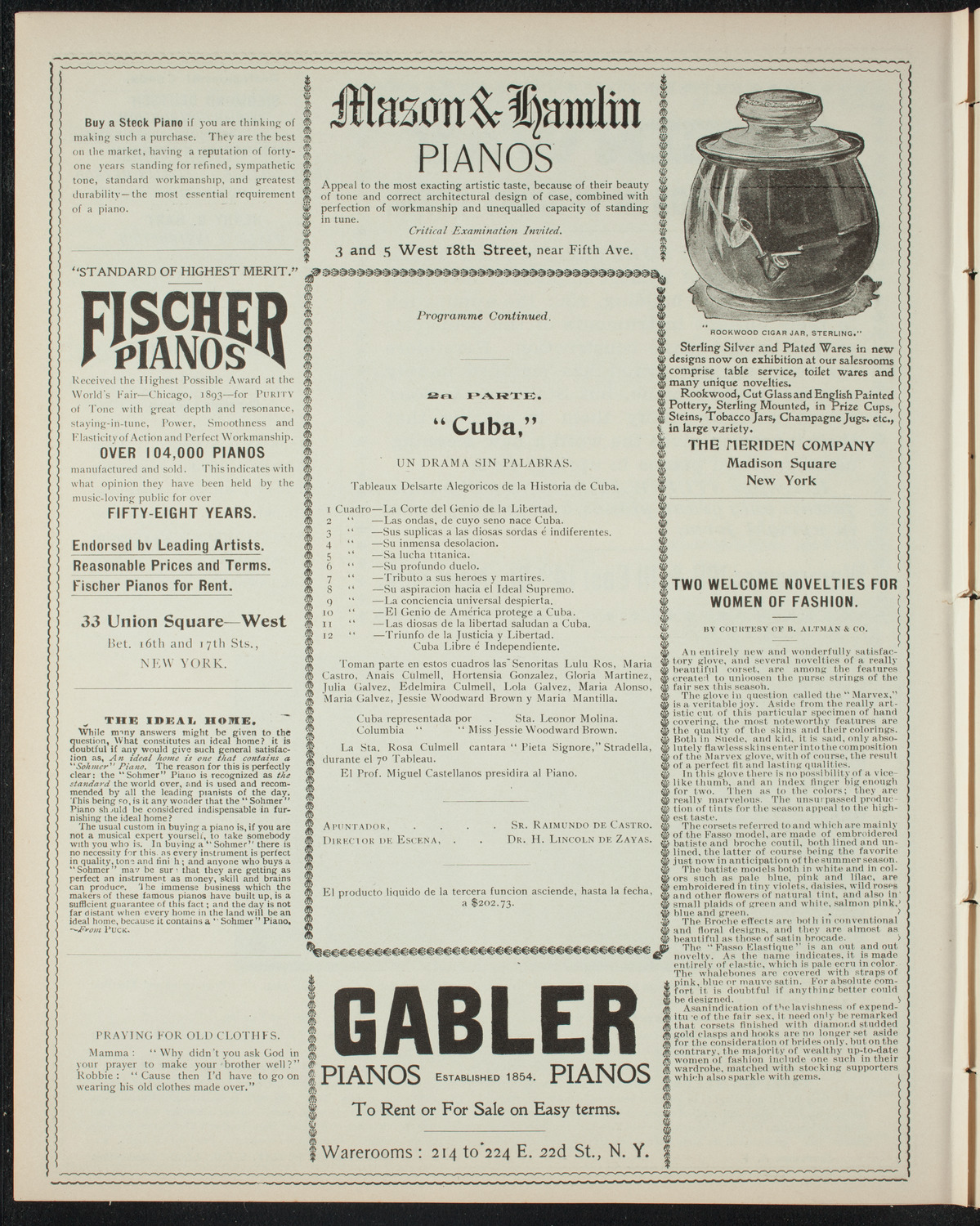 Club Lirico-Dramatico Cubano, May 25, 1898, program page 6