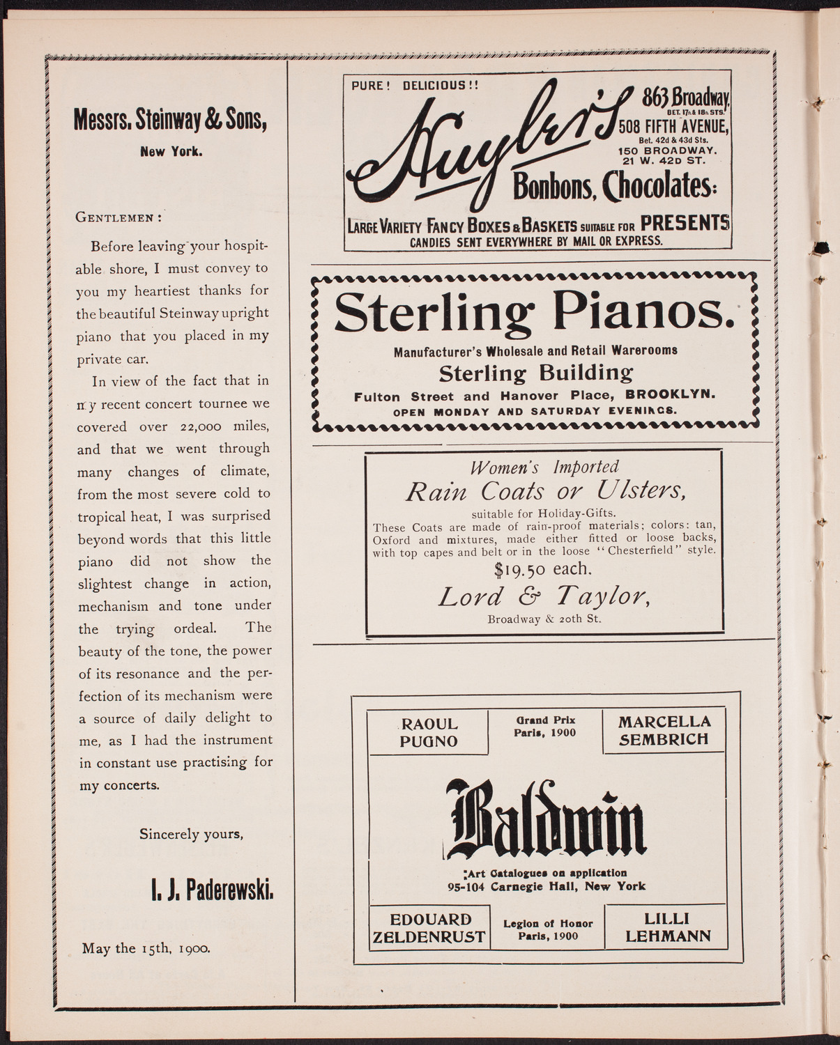 Kaltenborn Sunday Evening Concert, January 4, 1903, program page 4