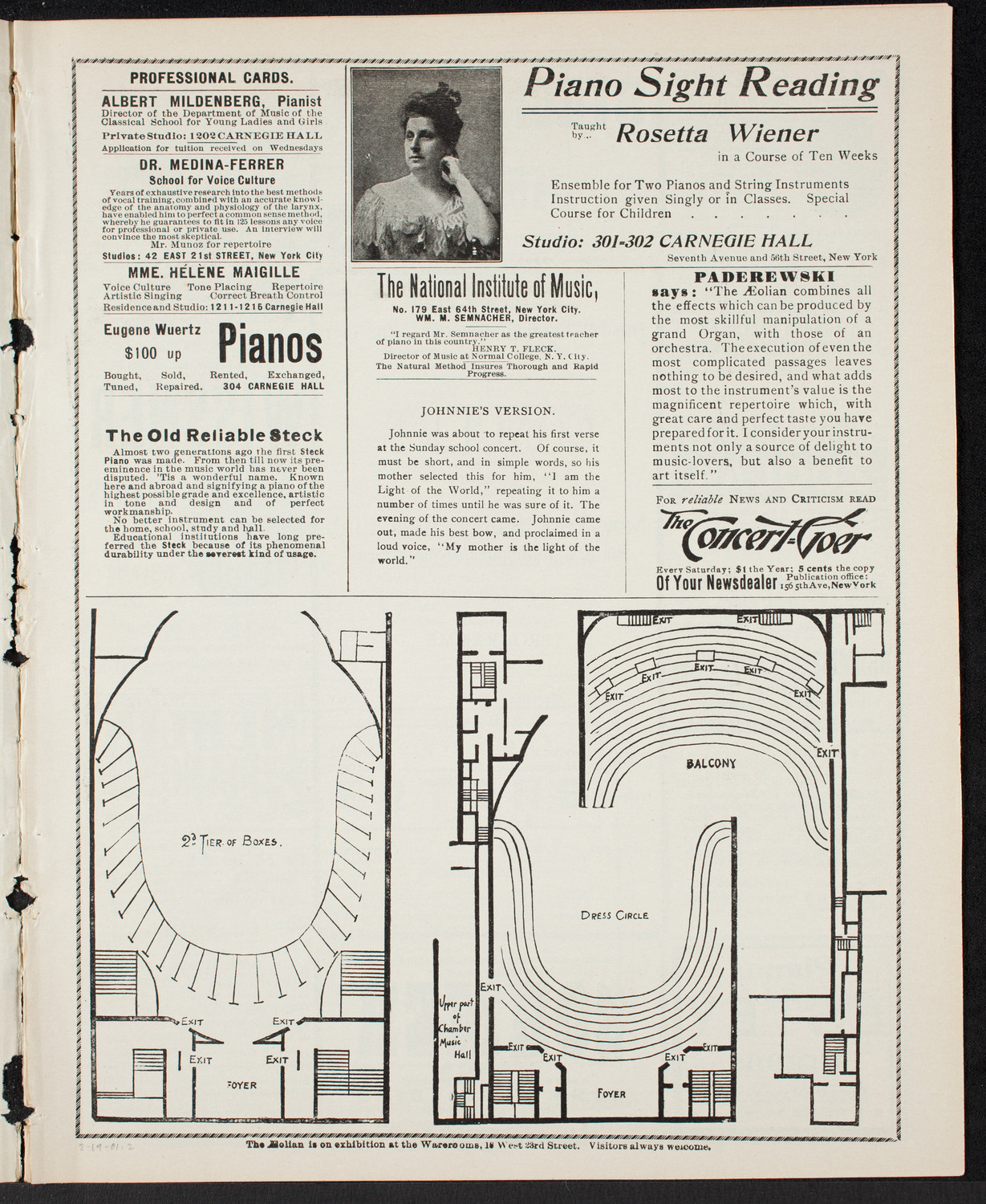 New York Banks' Glee Club, February 19, 1901, program page 3