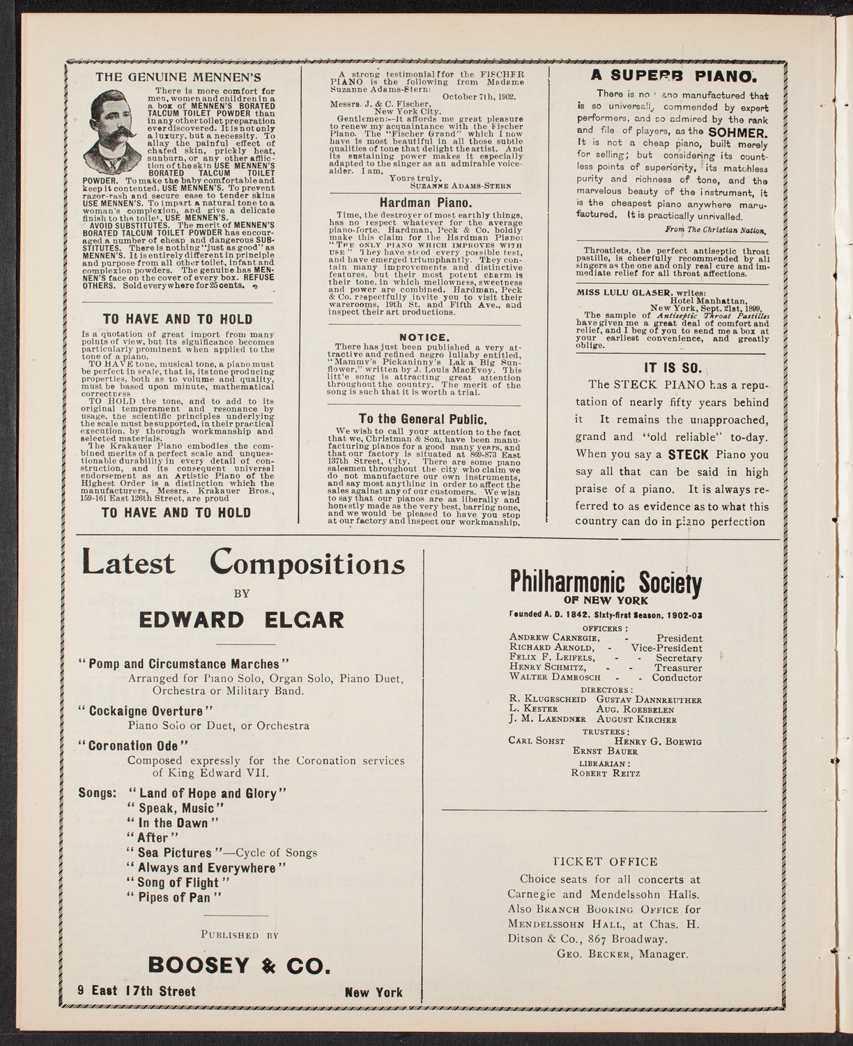 Mt. Tabor Manual Training and Industrial School Symphony Concert, April 2, 1903, program page 10