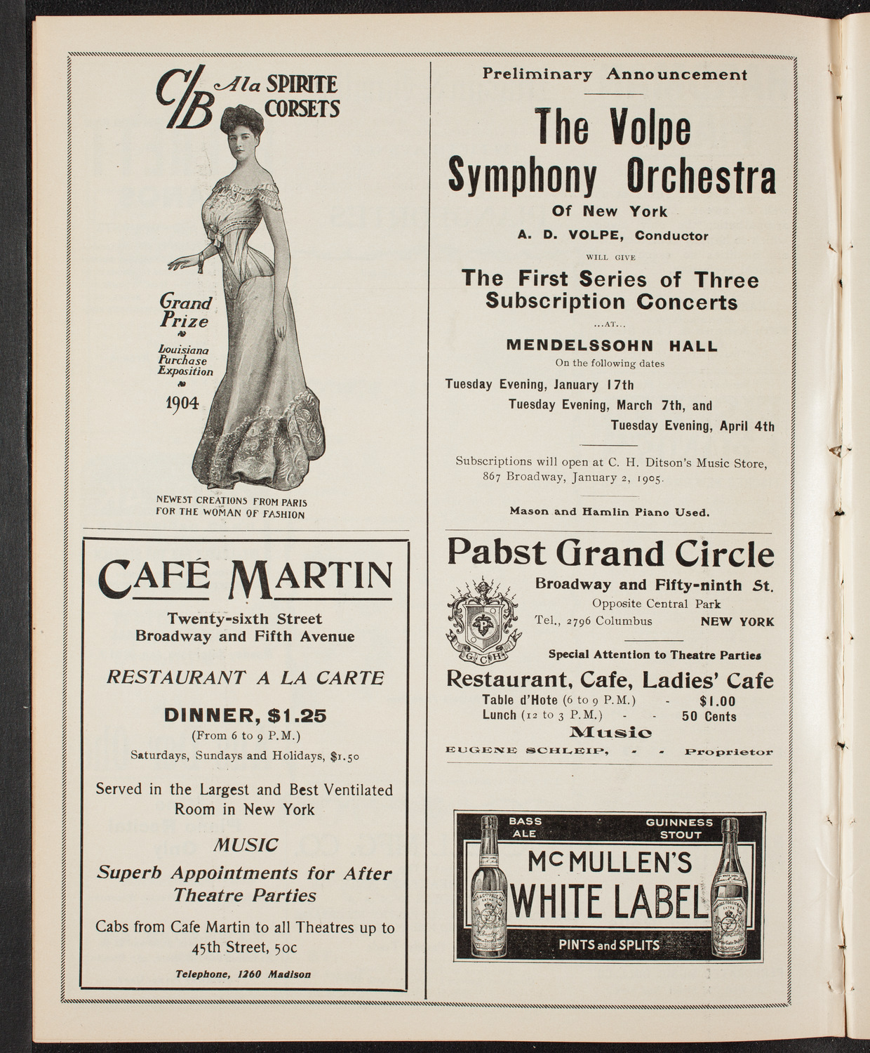 Vladimir de Pachmann, Piano, December 6, 1904, program page 8