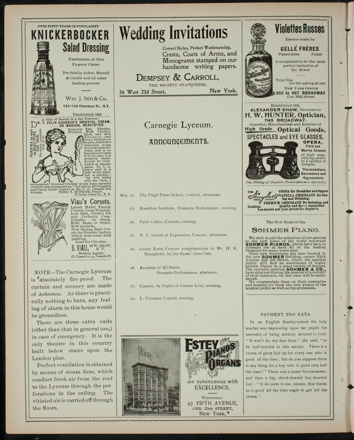 Virgil Piano School Student Recital, May 12, 1899, program page 2