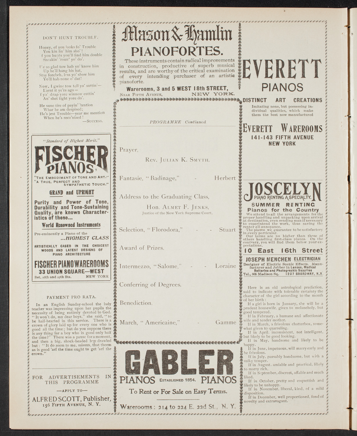 Graduation: New York Law School, June 13, 1901, program page 6