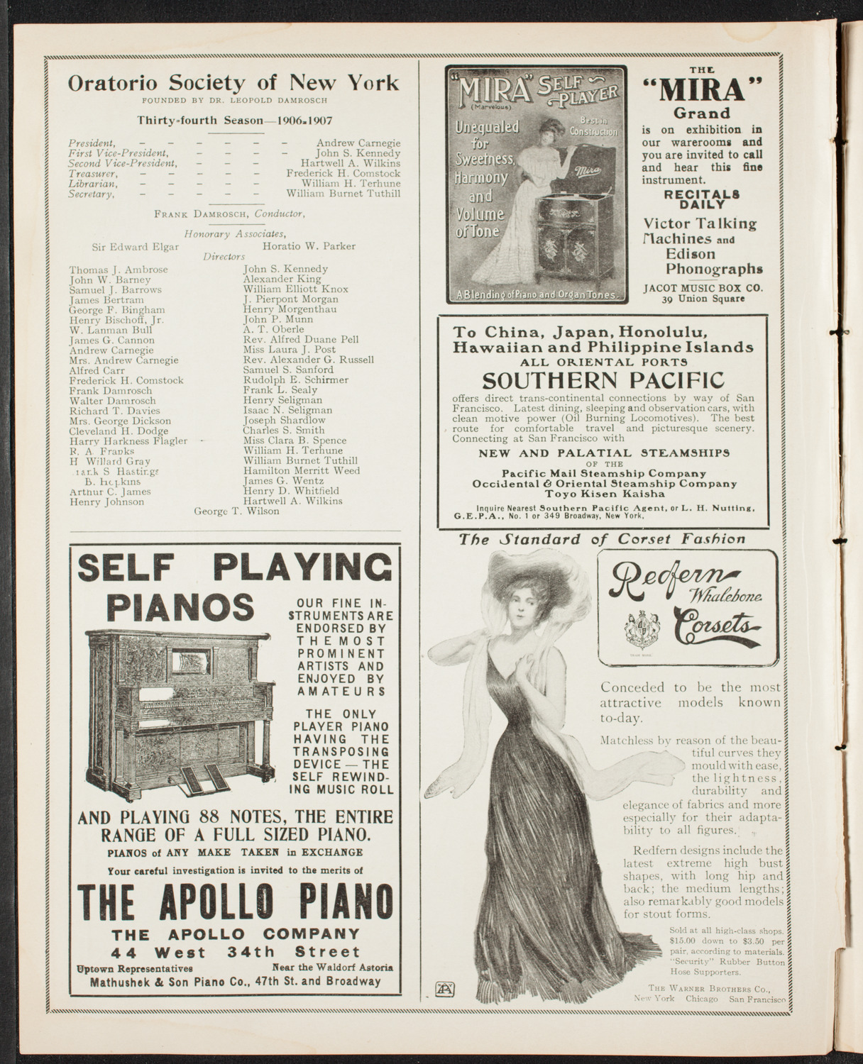 New York Banks' Glee Club, April 11, 1907, program page 2