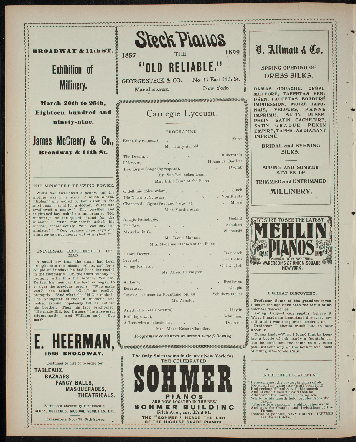 Powers-Arnold Wednesday Morning Musicale, March 22, 1899, program page 4