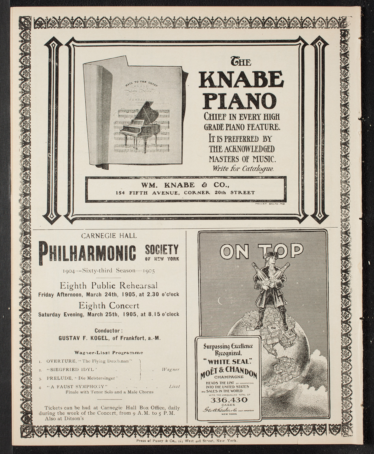 New York Philharmonic, March 4, 1905, program page 12