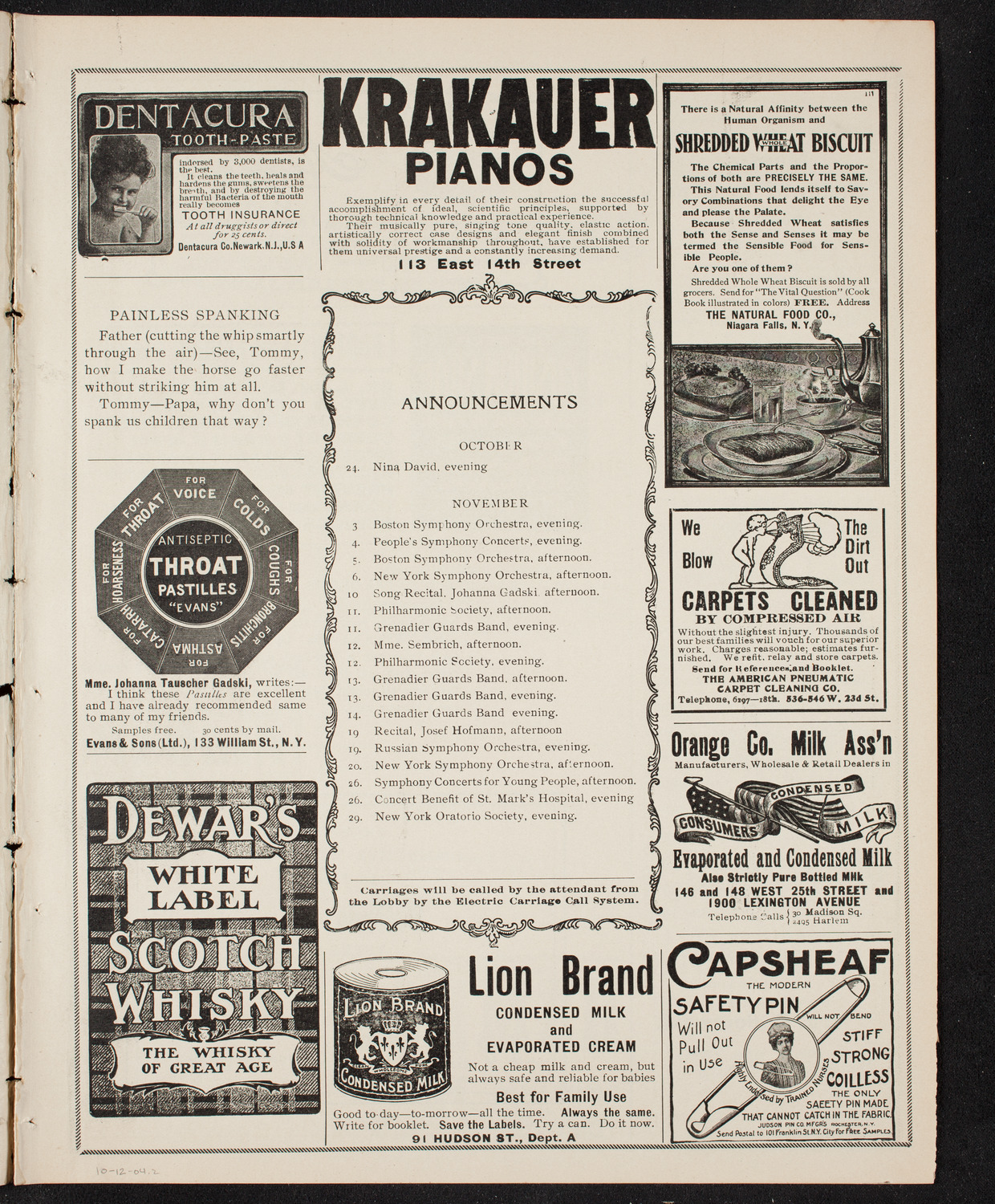 Columbus Day Celebration, October 12, 1904, program page 3