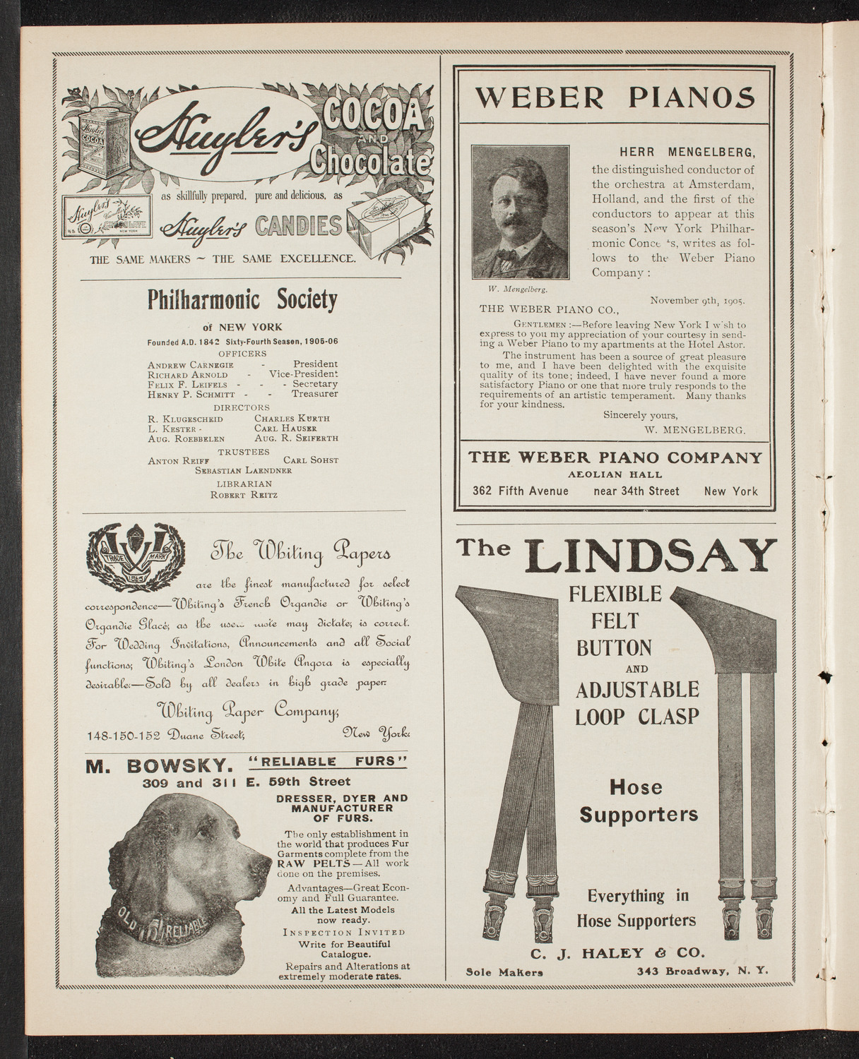 New York Symphony Orchestra, January 16, 1906, program page 6