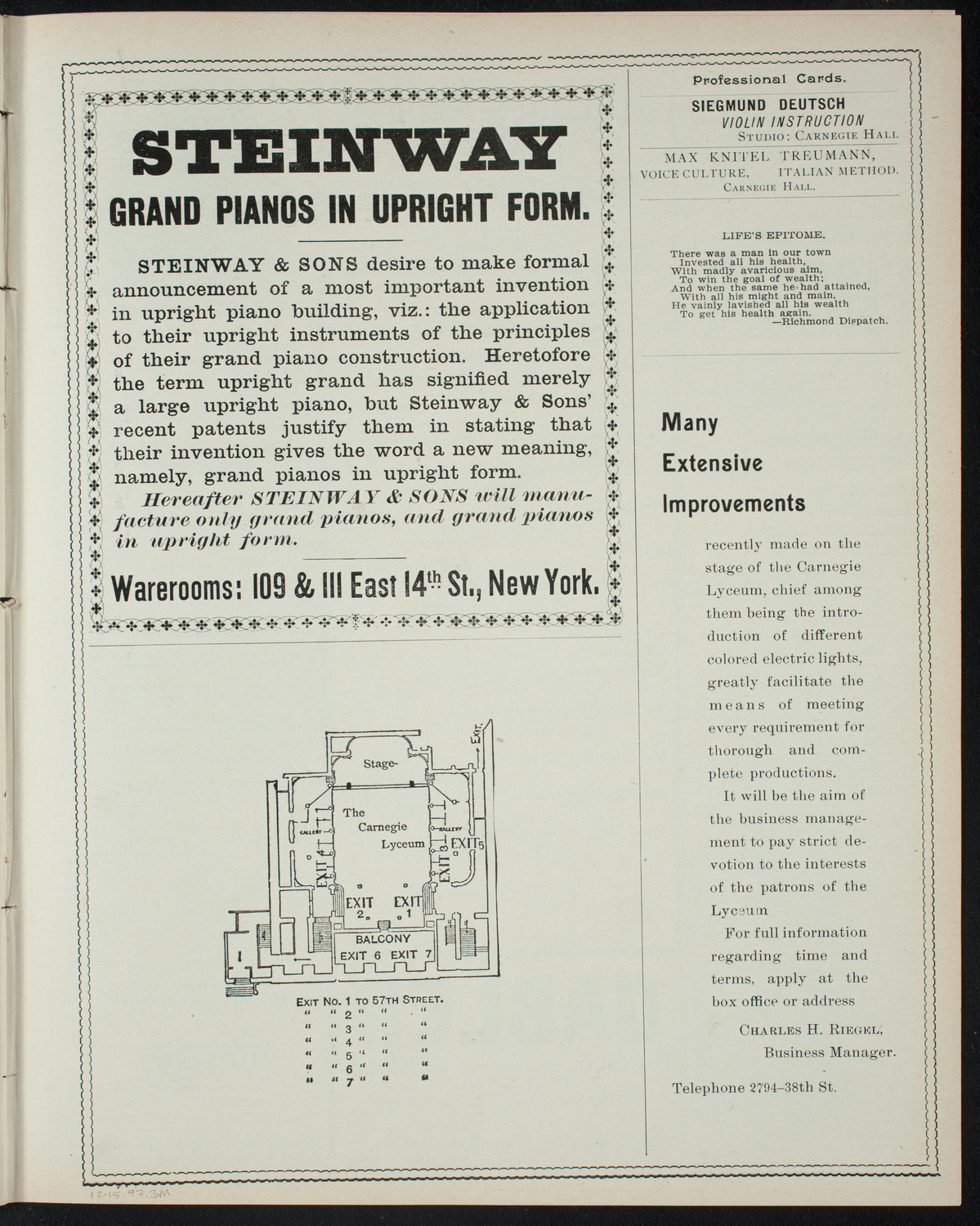 Powers-Mannes Wednesday Morning Musicale, December 15, 1897, program page 5