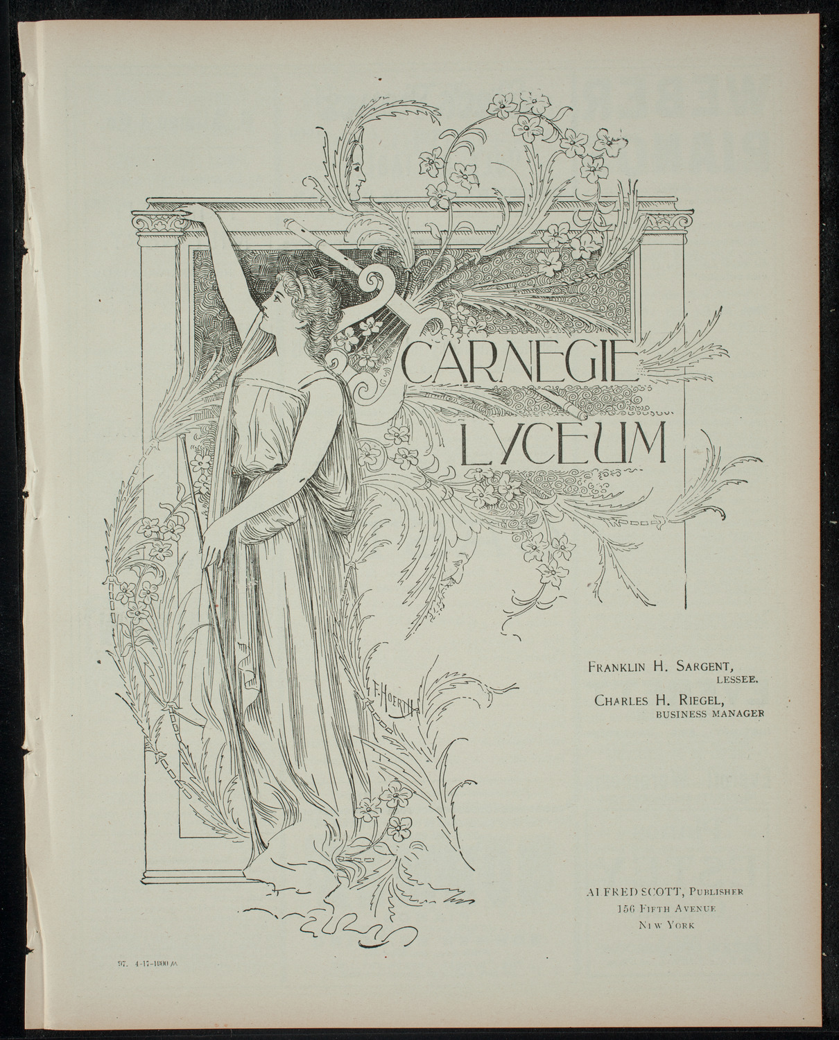 American Academy of Dramatic Arts Private Dress Rehearsal, April 17, 1900, program page 1