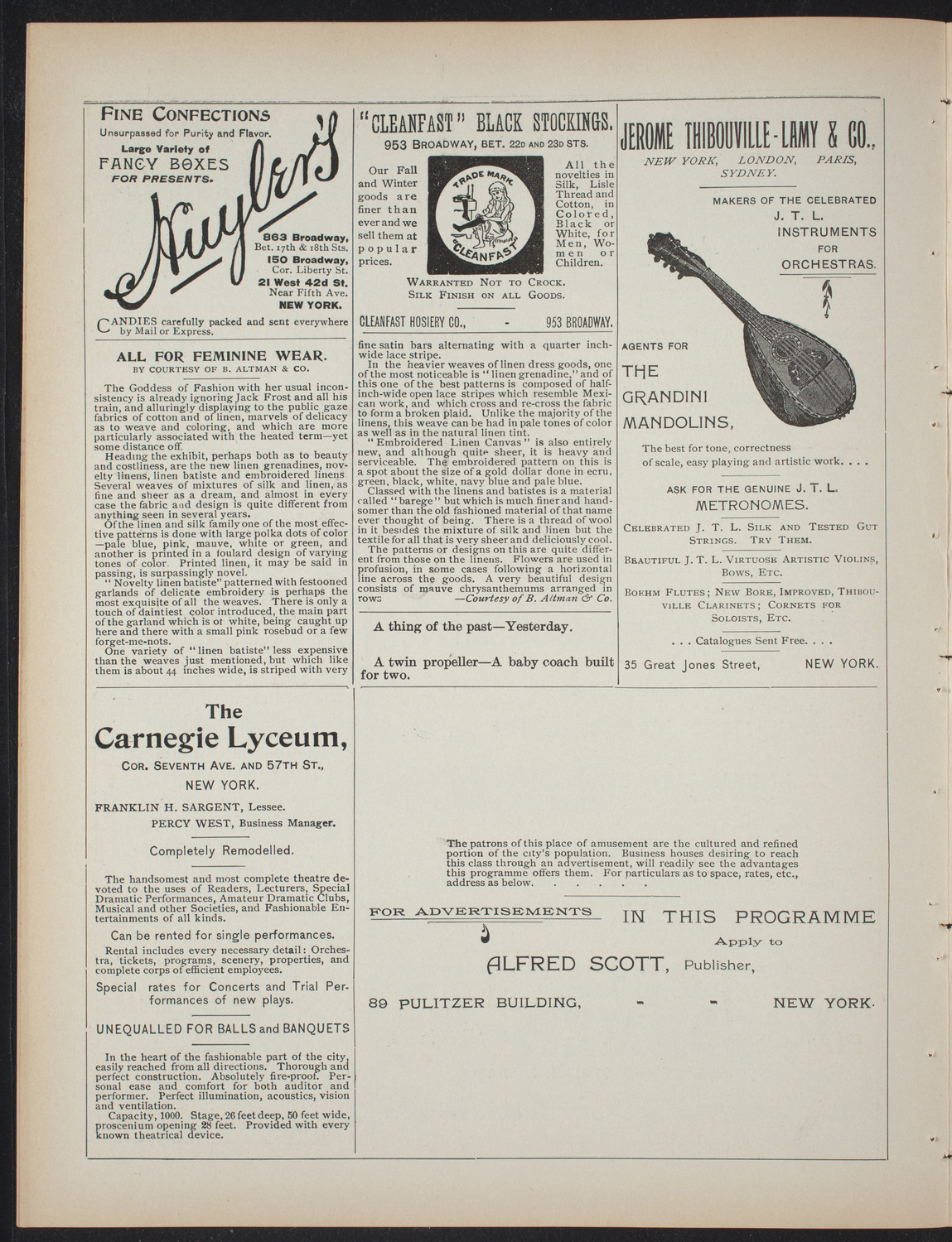 Saturday Morning Conferences on Comparative Literature, February 20, 1897, program page 4