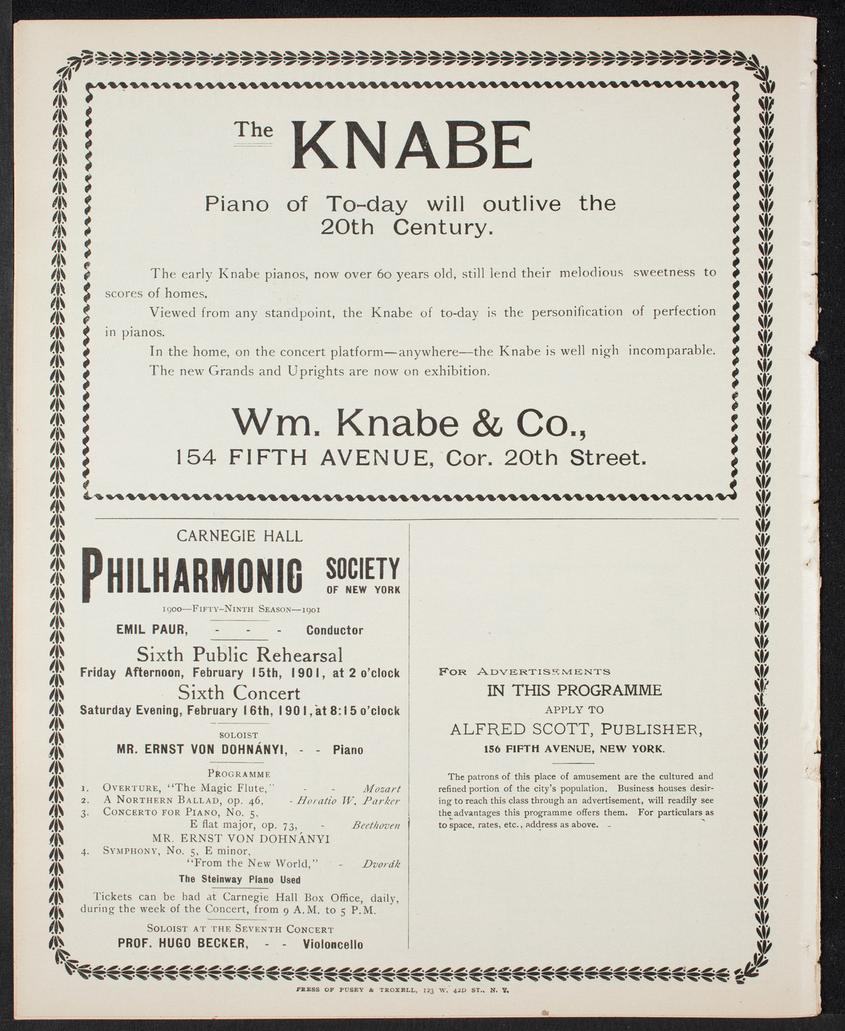 Meeting: YMCA - Mass Meeting for Men, February 3, 1901, program page 8
