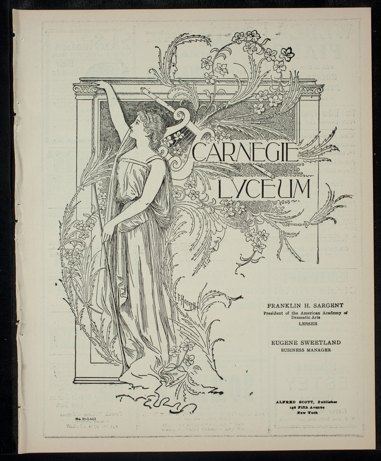 Jennie Folsom Morrill in Her Stage Version of "Hamlet", January 6, 1903, program page 1