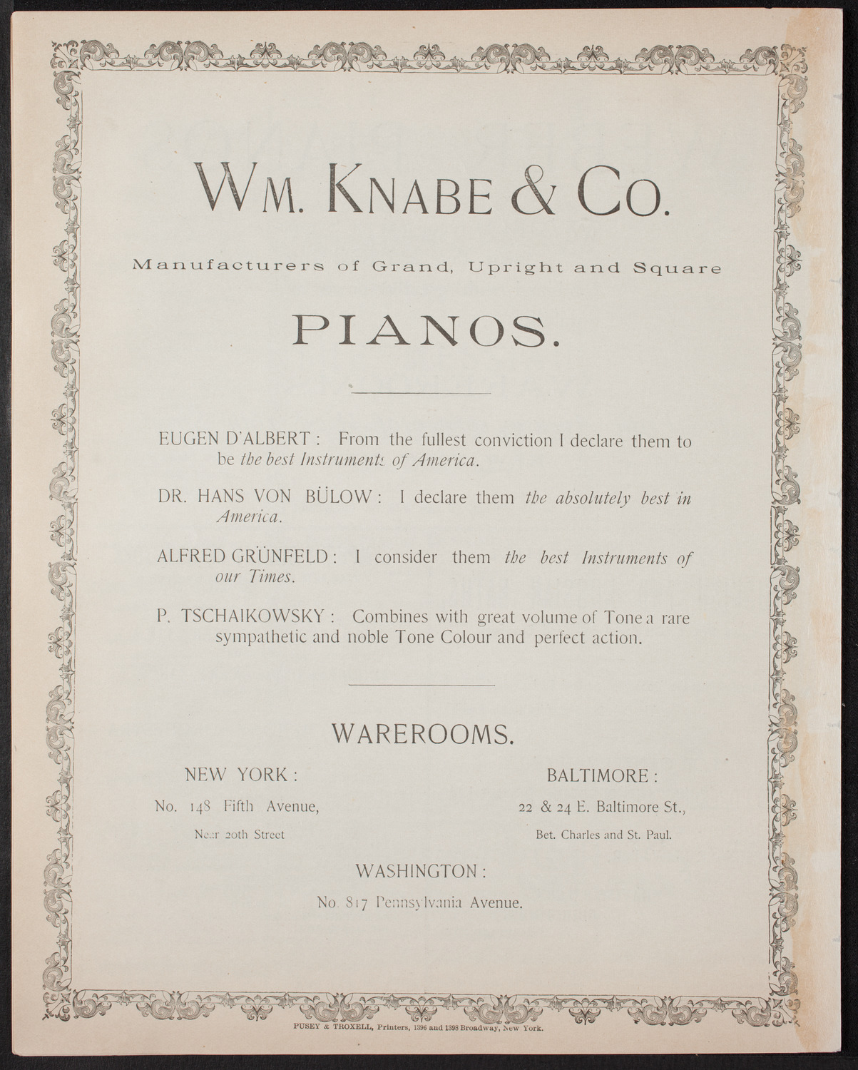 Damrosch Sunday Concert, December 25, 1892, program page 8
