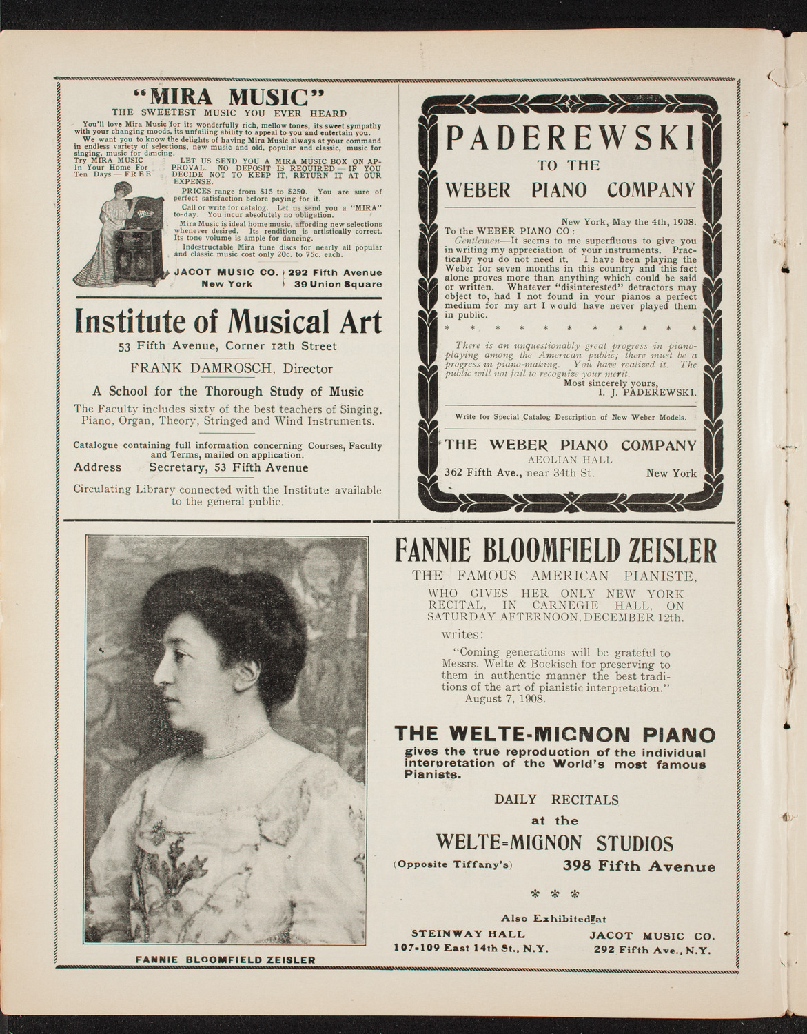 Benefit: St. Mark's Hospital, November 27, 1908, program page 6