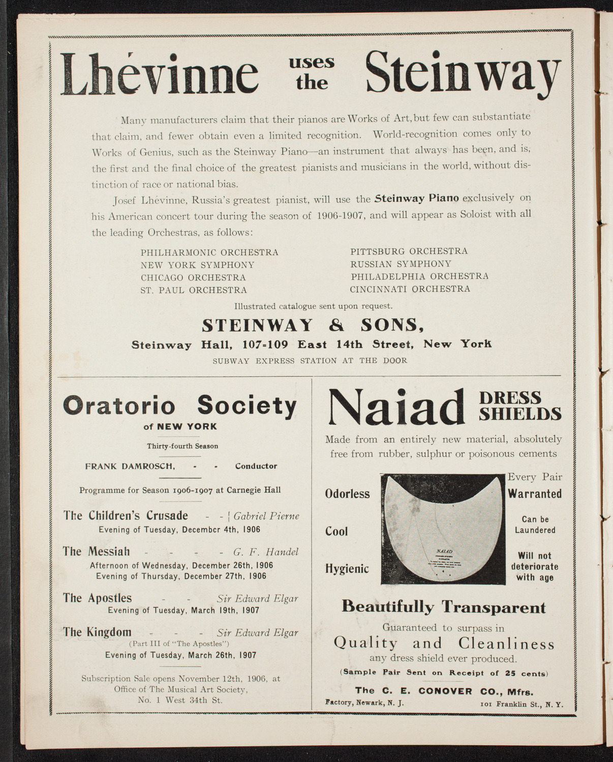 Yvette Guilbert and Albert Chevalier, October 13, 1906, program page 4