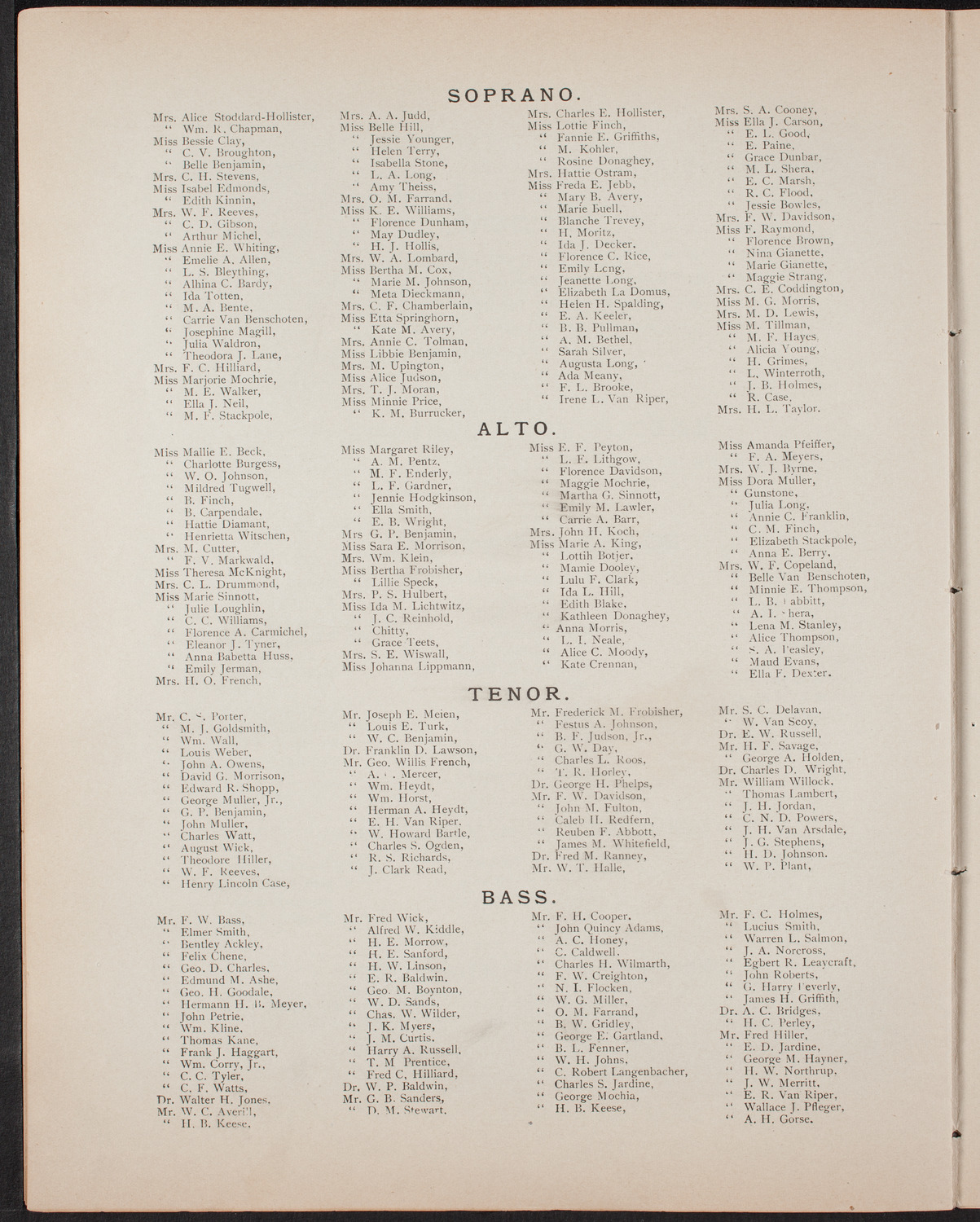 Metropolitan Musical Society, April 26, 1892, program page 10