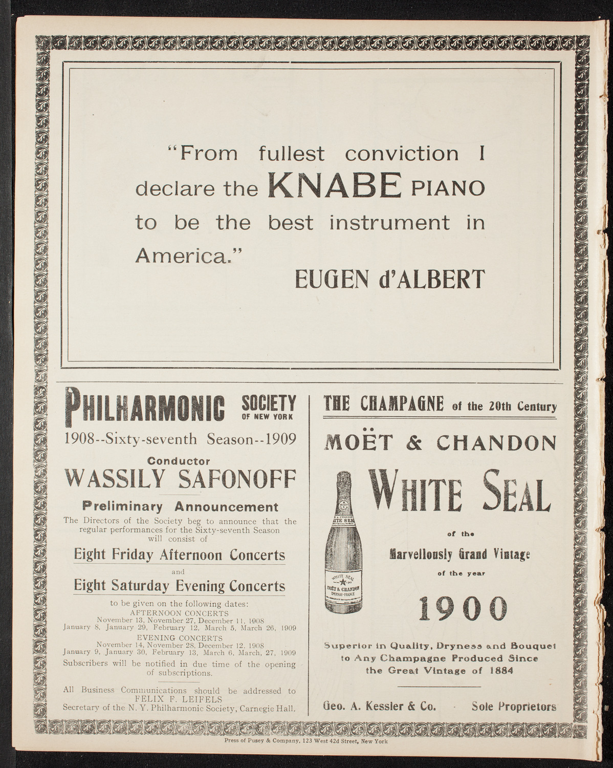 Centenary Celebration of The Diocese of New York, April 29, 1908, program page 12