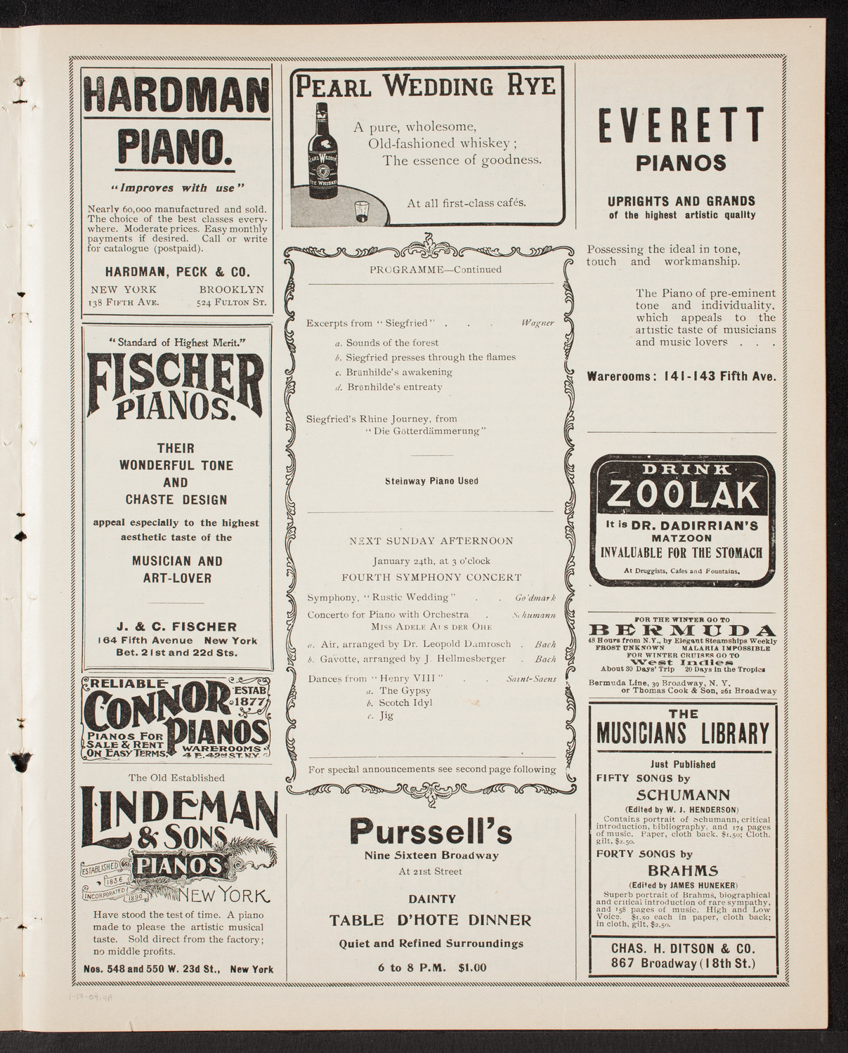 New York Symphony Orchestra, January 17, 1904, program page 7