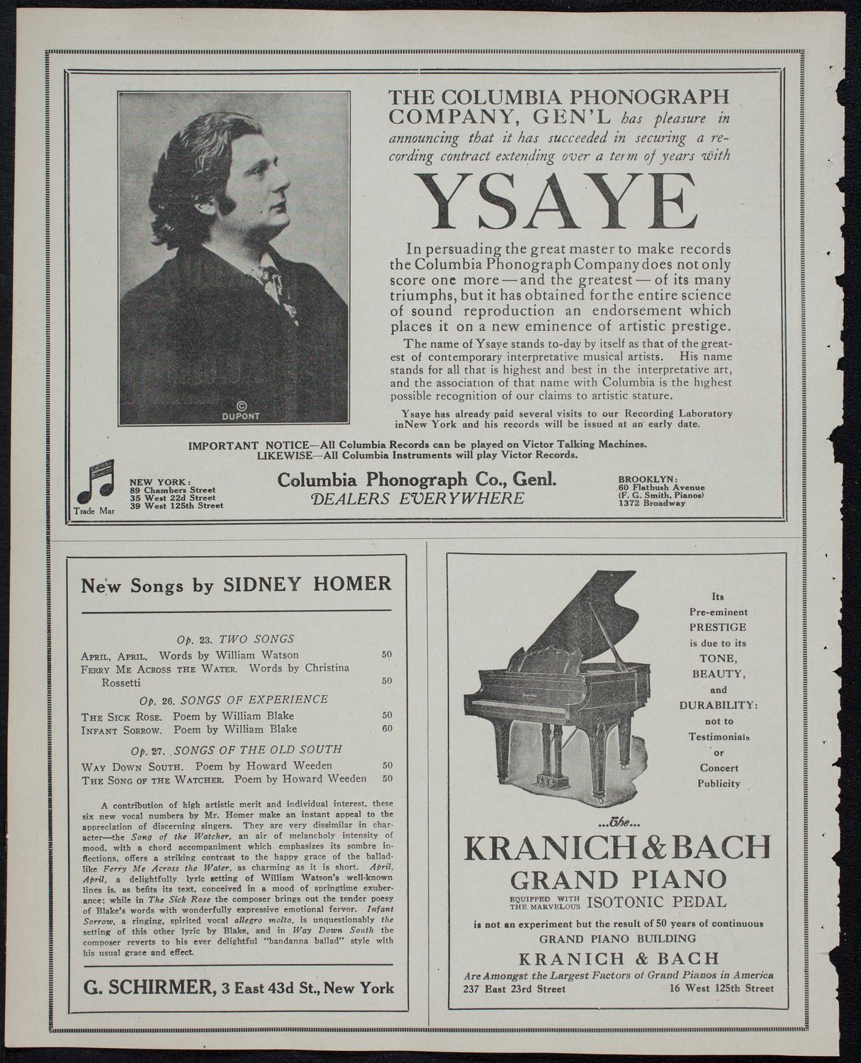 Ernest Schelling, Piano, January 25, 1913, program page 6