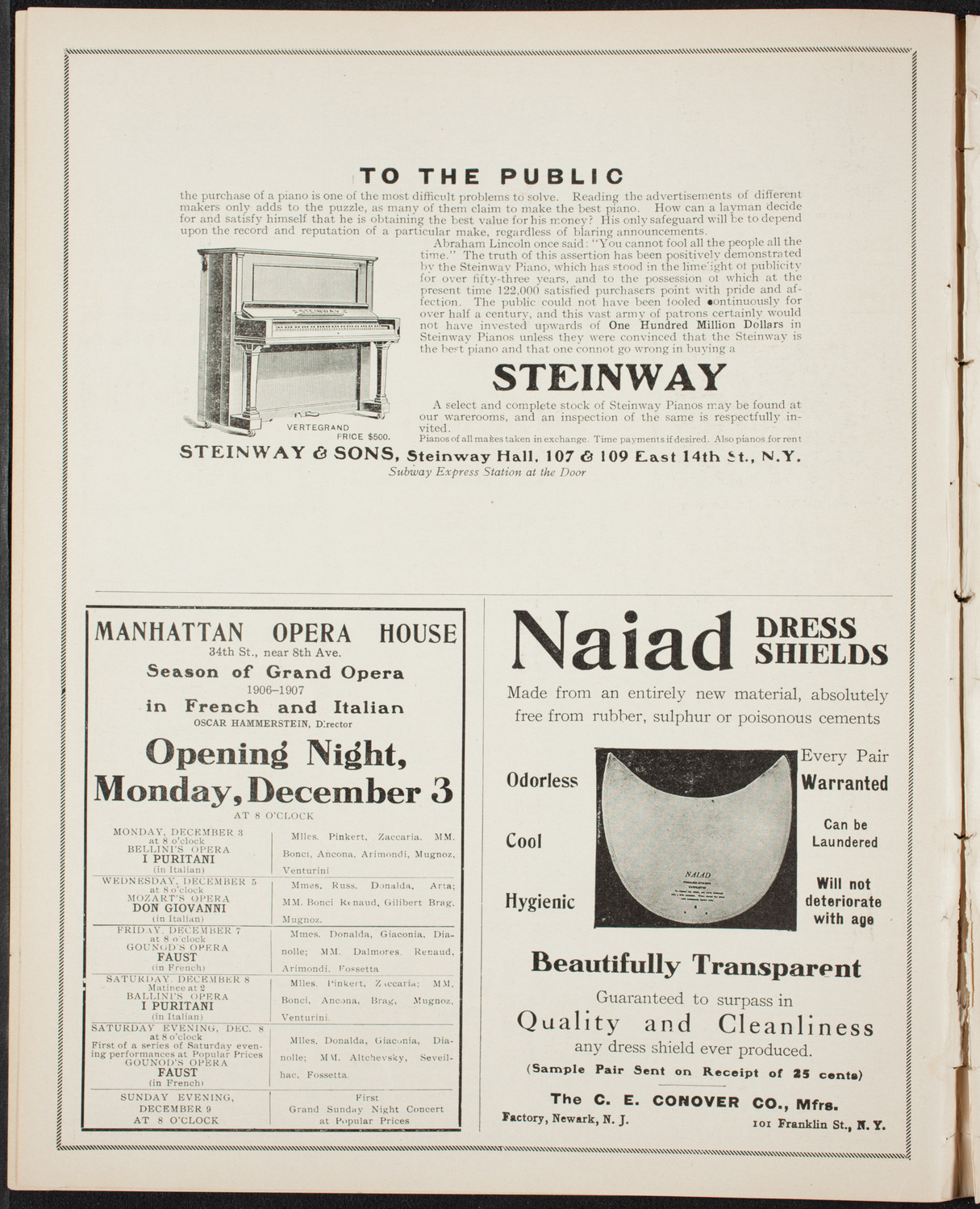 Musurgia, November 27, 1906, program page 4