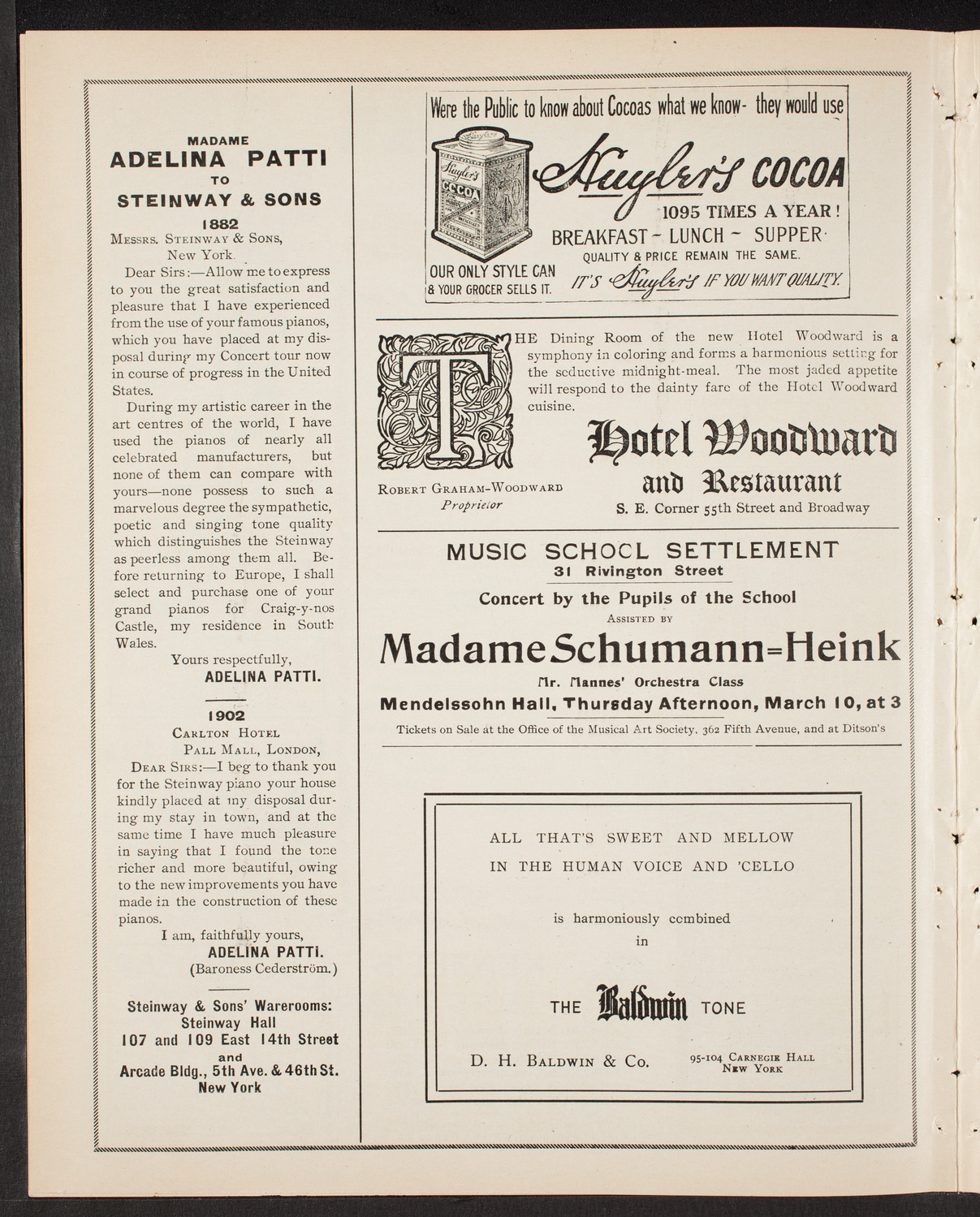 Ernestine Schumann-Heink, Mezzo-Soprano, February 5, 1904, program page 4