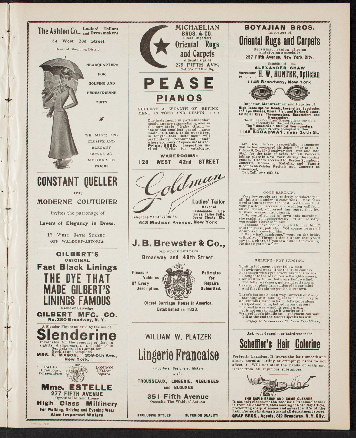 Jan Kubelik, Violin, with Maria-Victoria Torrilhon, Piano, January 11, 1902, program page 3