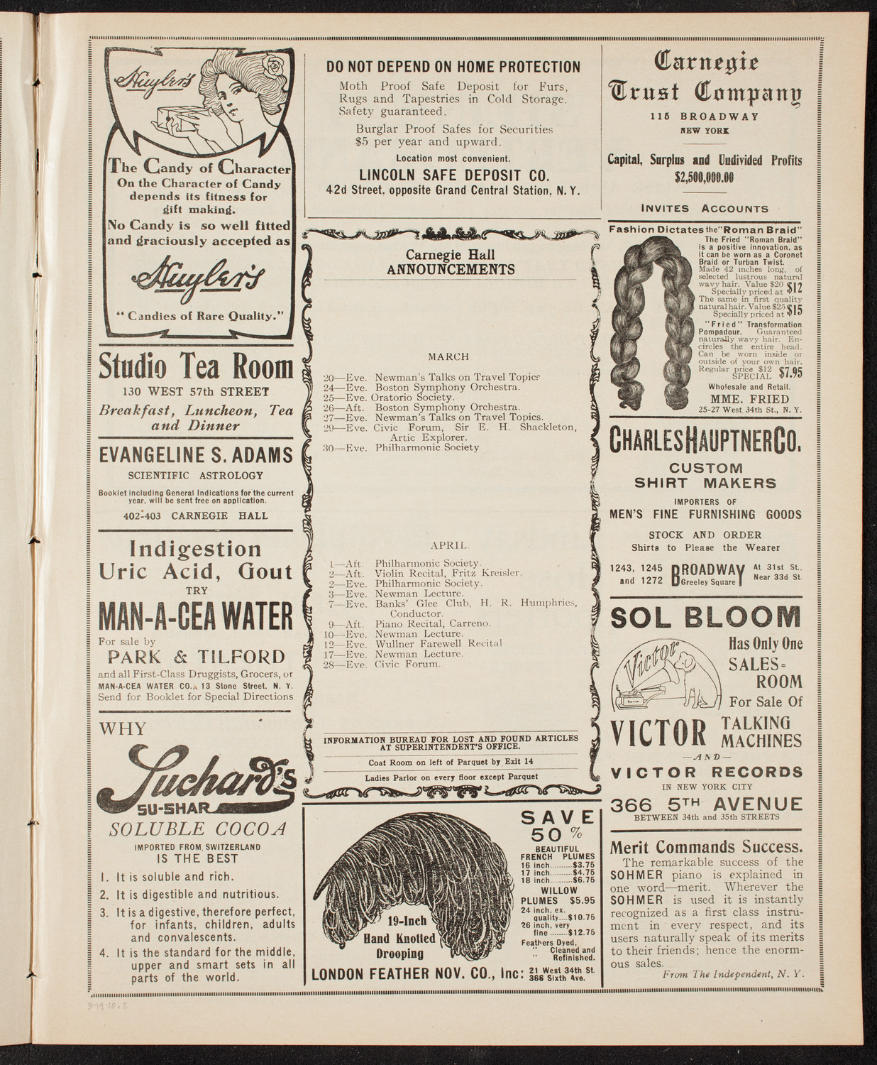Symphony Concert for Young People, March 19, 1910, program page 3