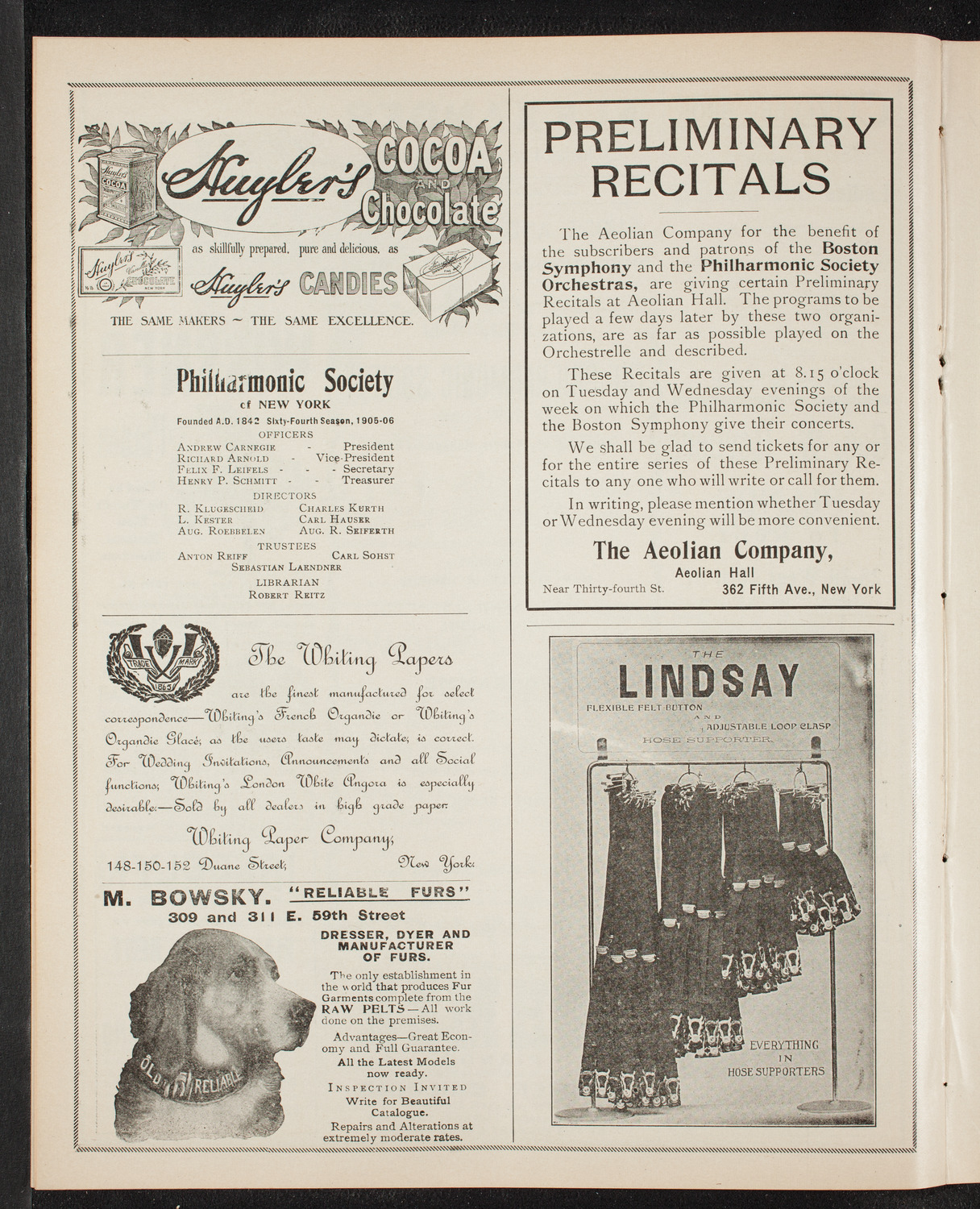 New York Philharmonic, December 16, 1905, program page 6